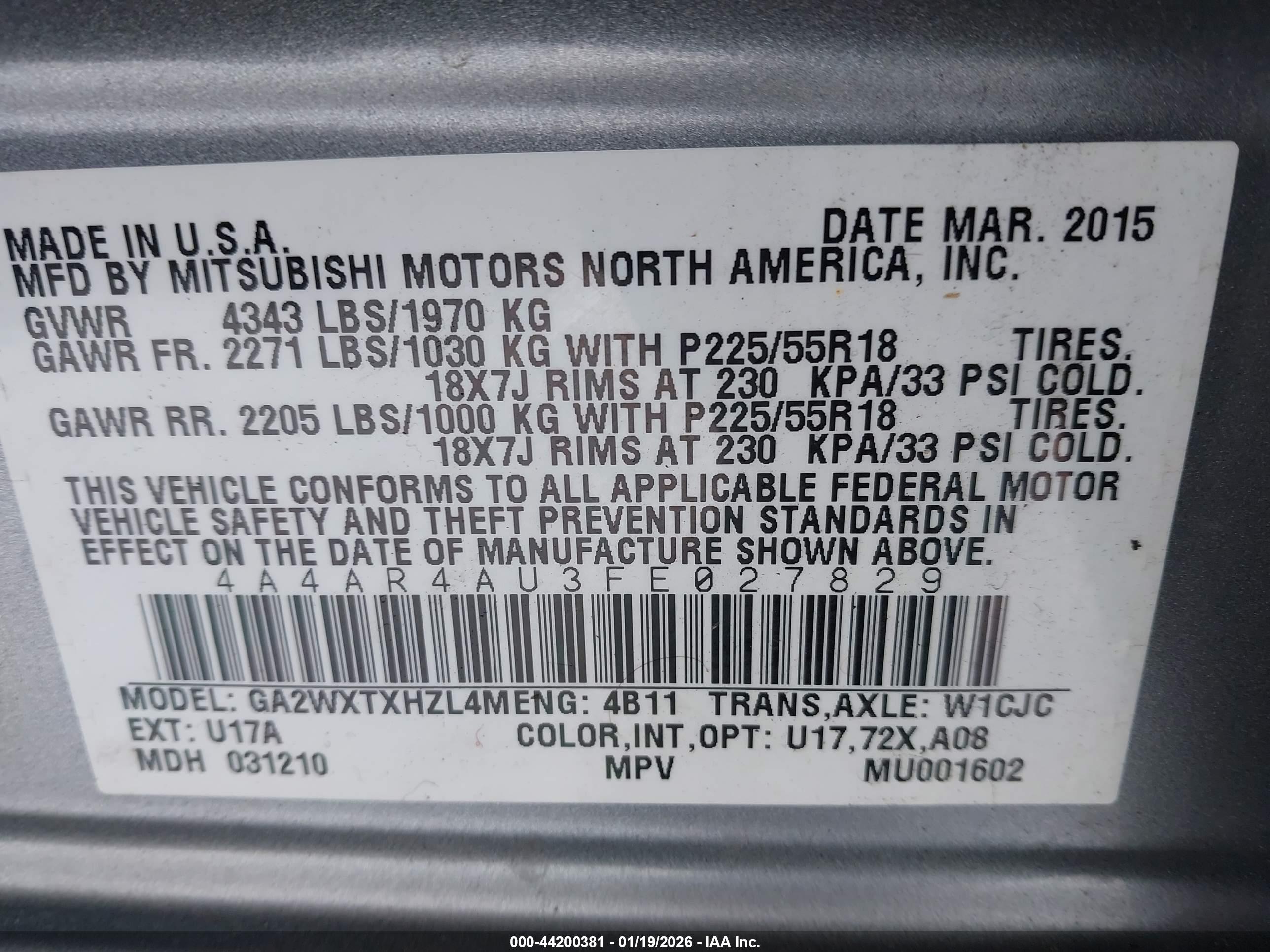 MITSUBISHI OUTLANDER image 9