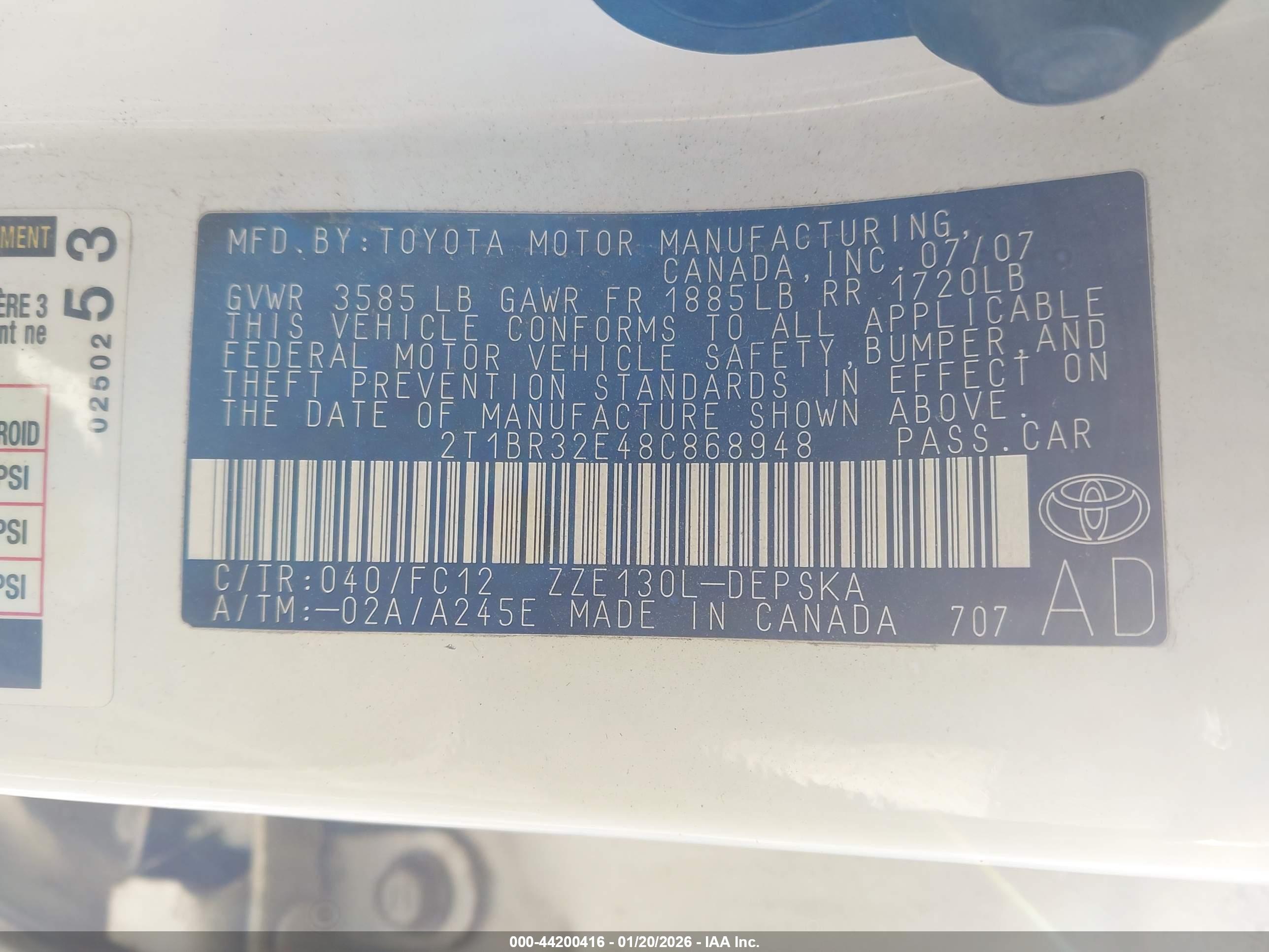 TOYOTA COROLLA image 9