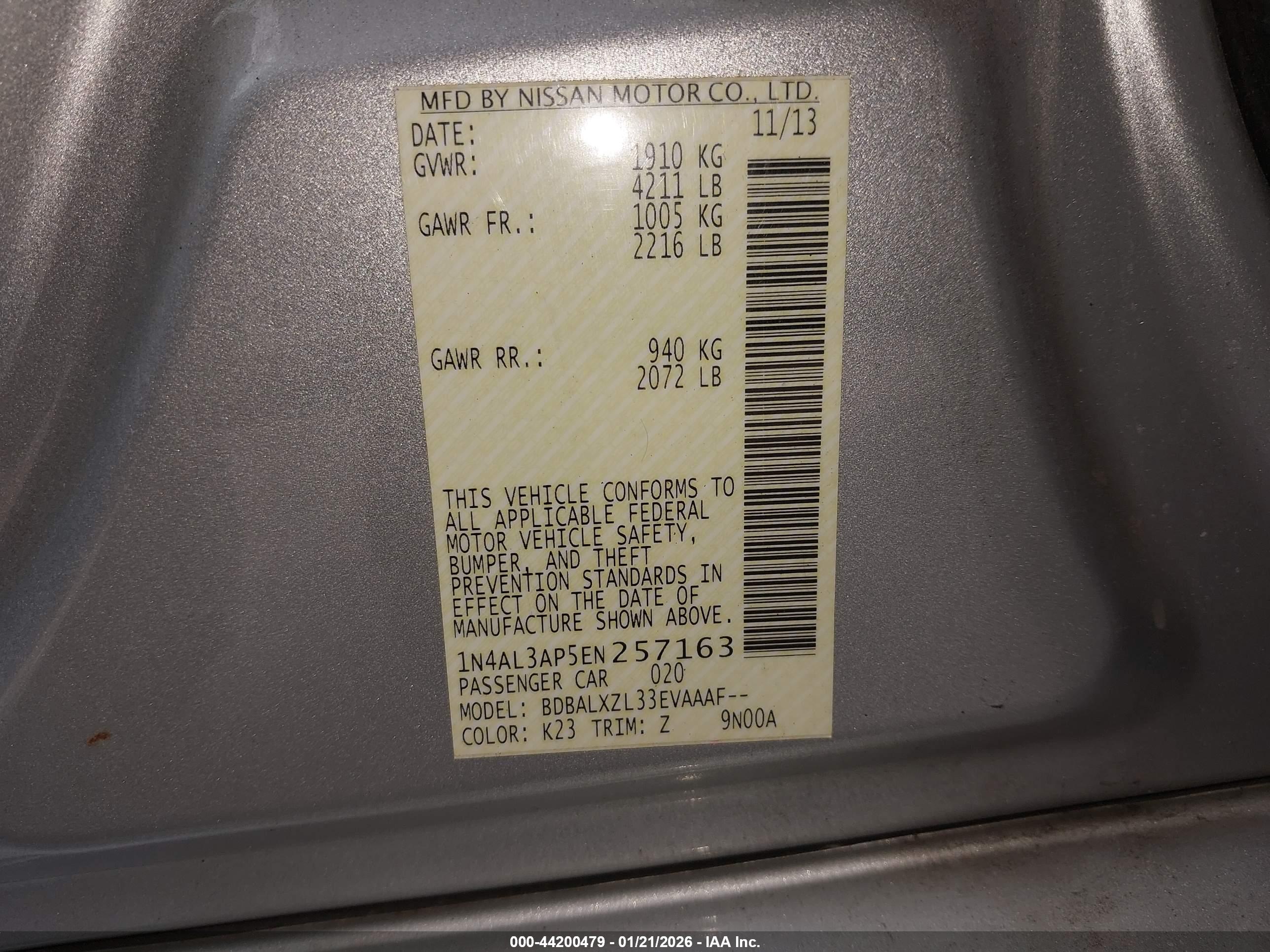 NISSAN ALTIMA image 9