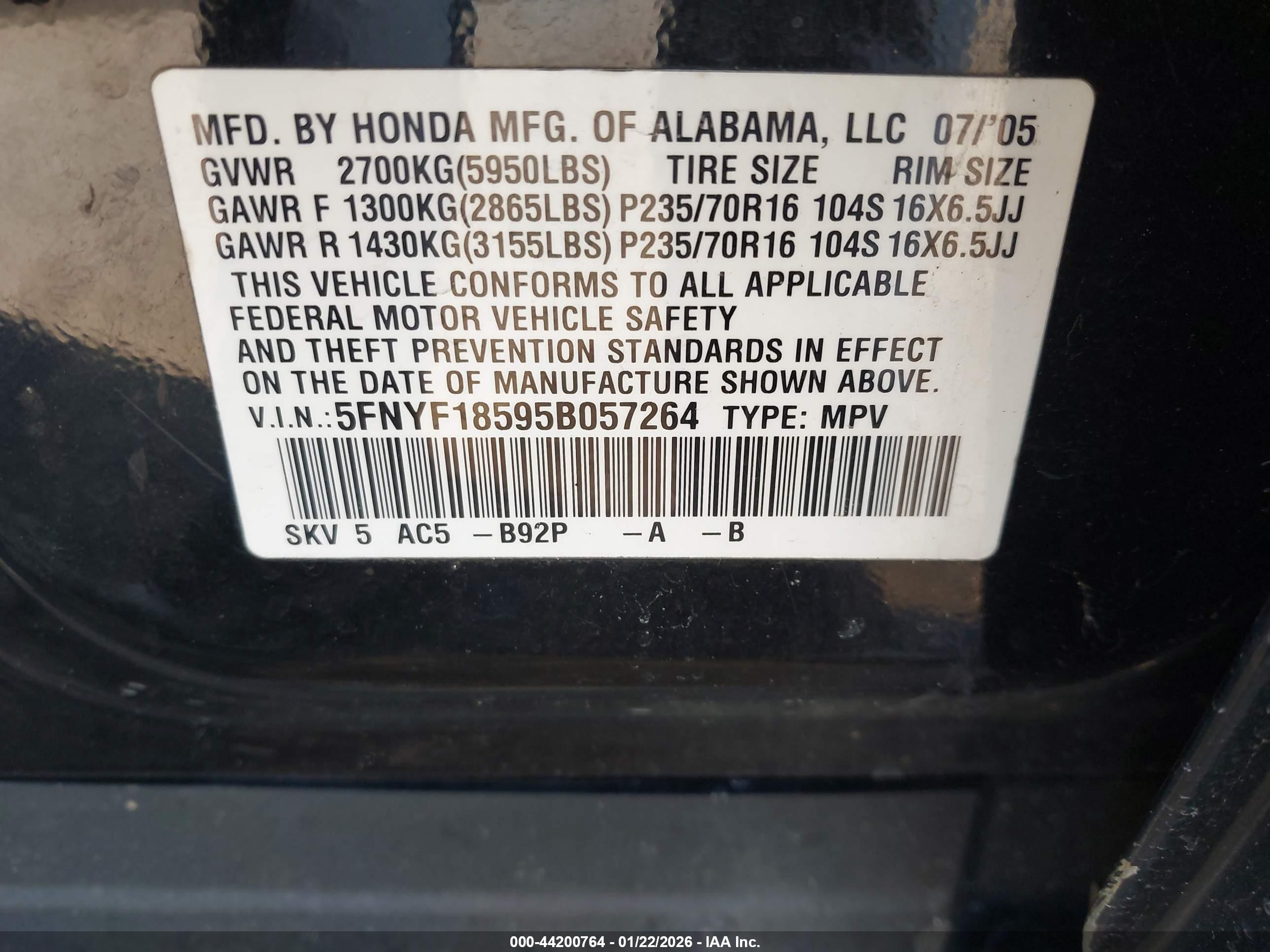 HONDA PILOT image 9