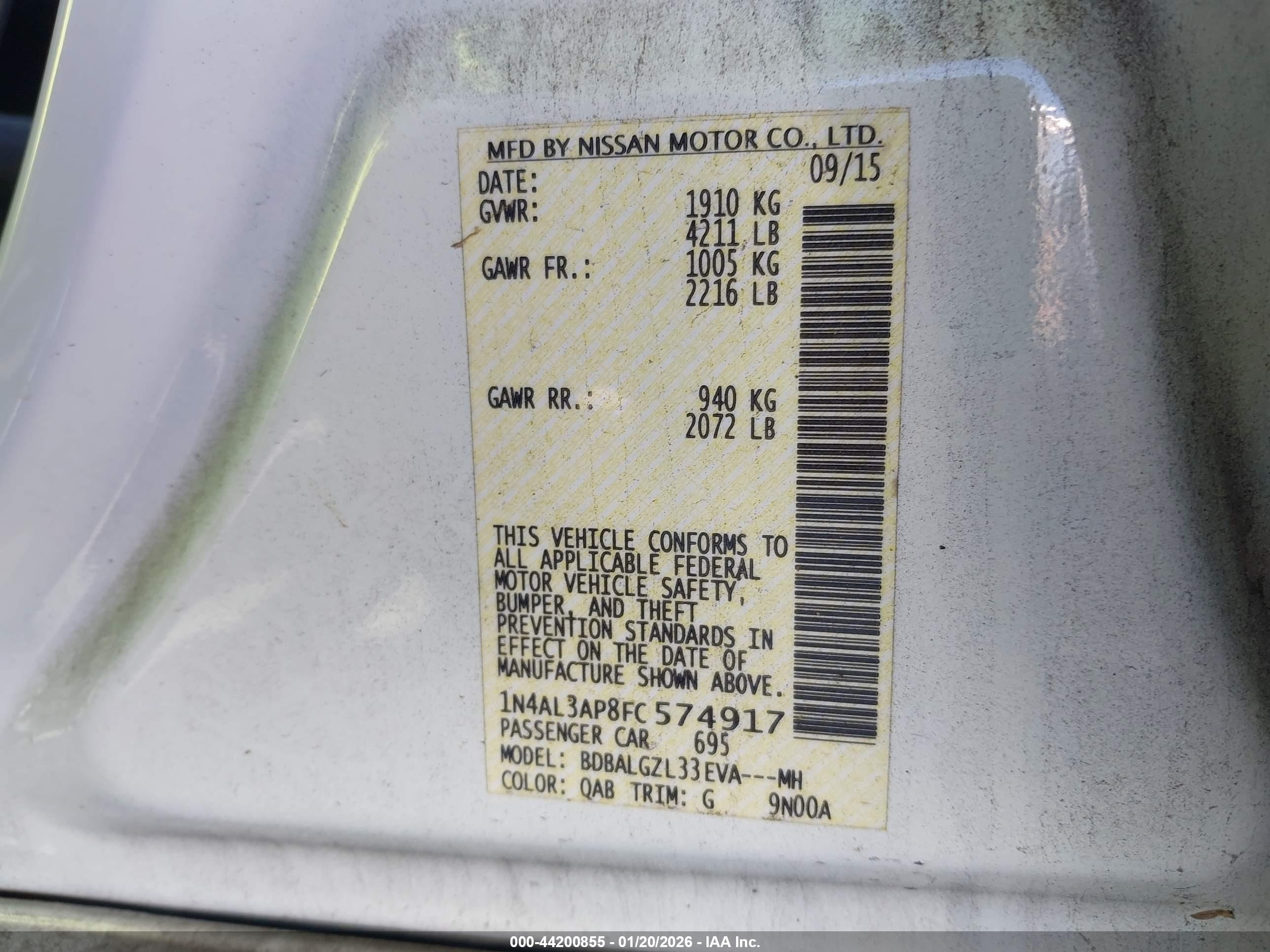 NISSAN ALTIMA image 9