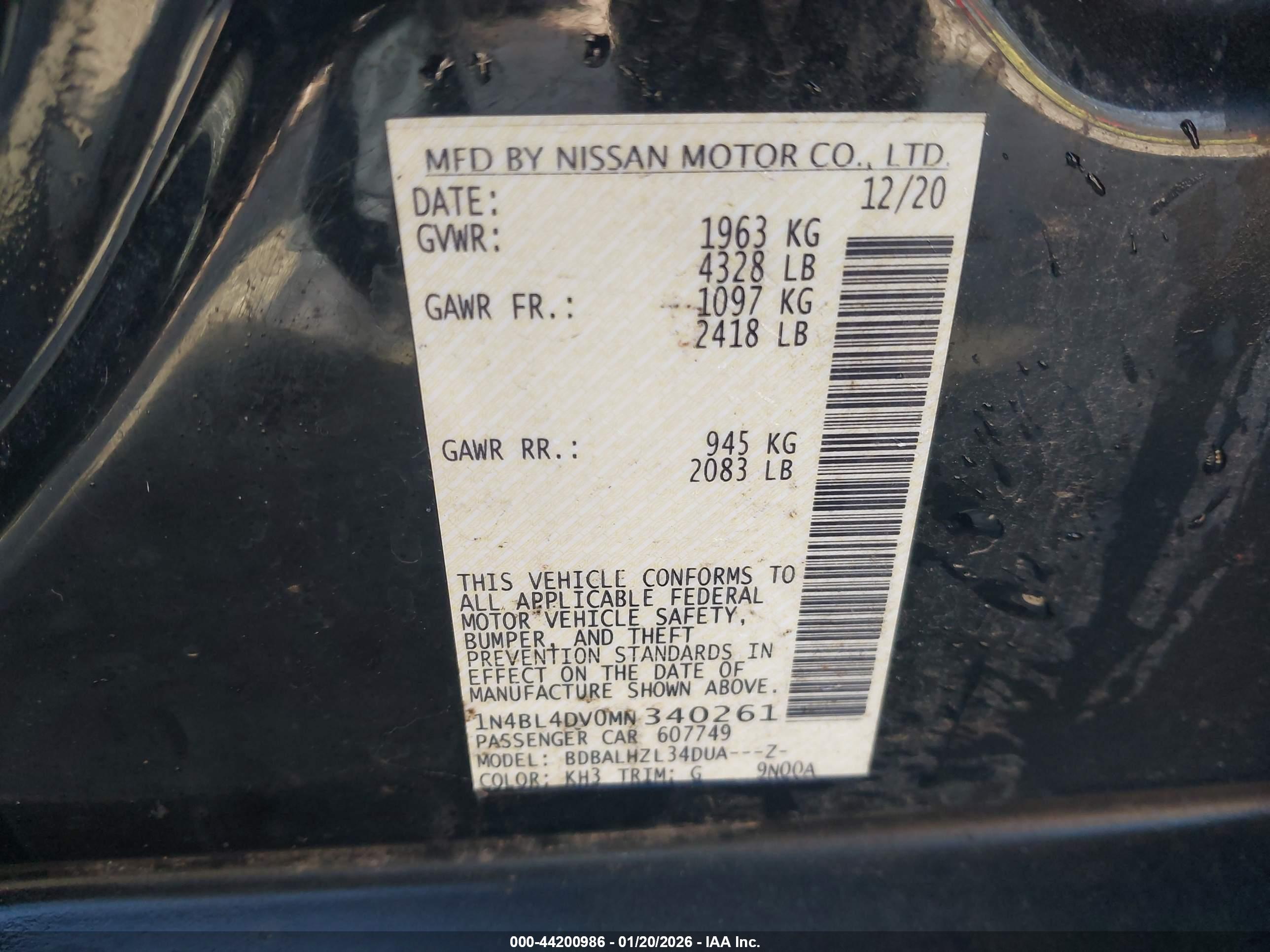 NISSAN ALTIMA image 9