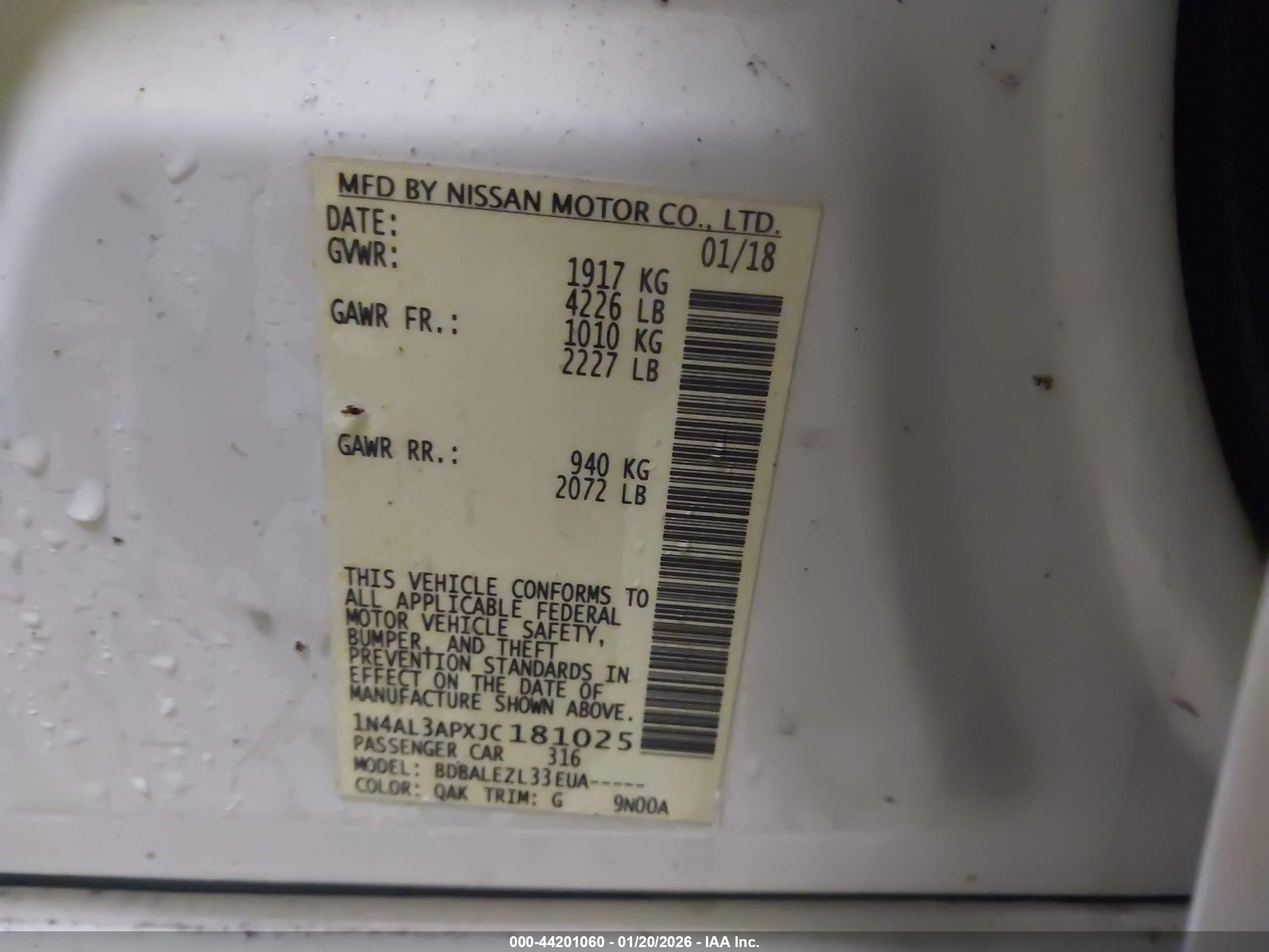 NISSAN ALTIMA image 9