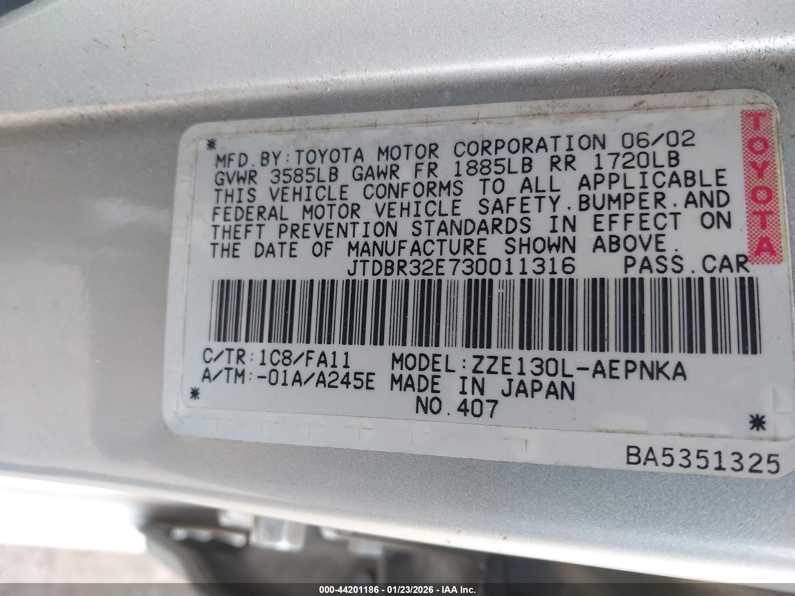 TOYOTA COROLLA image 9