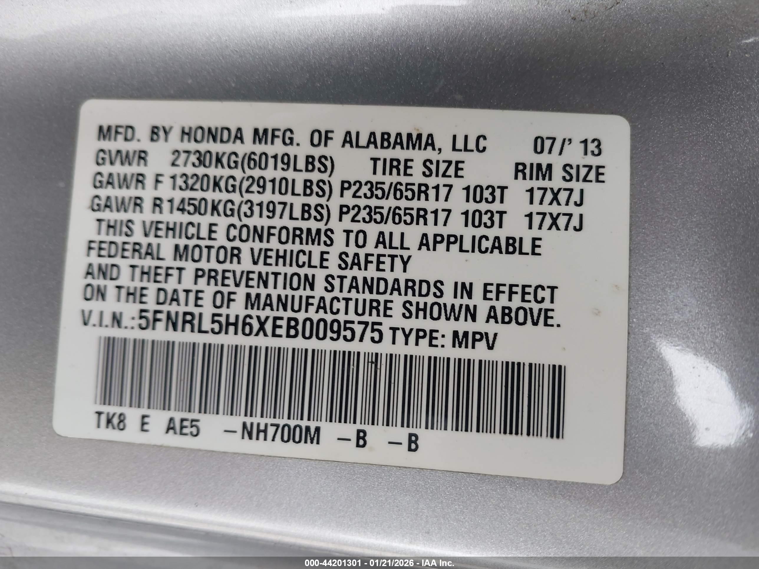 HONDA ODYSSEY image 9