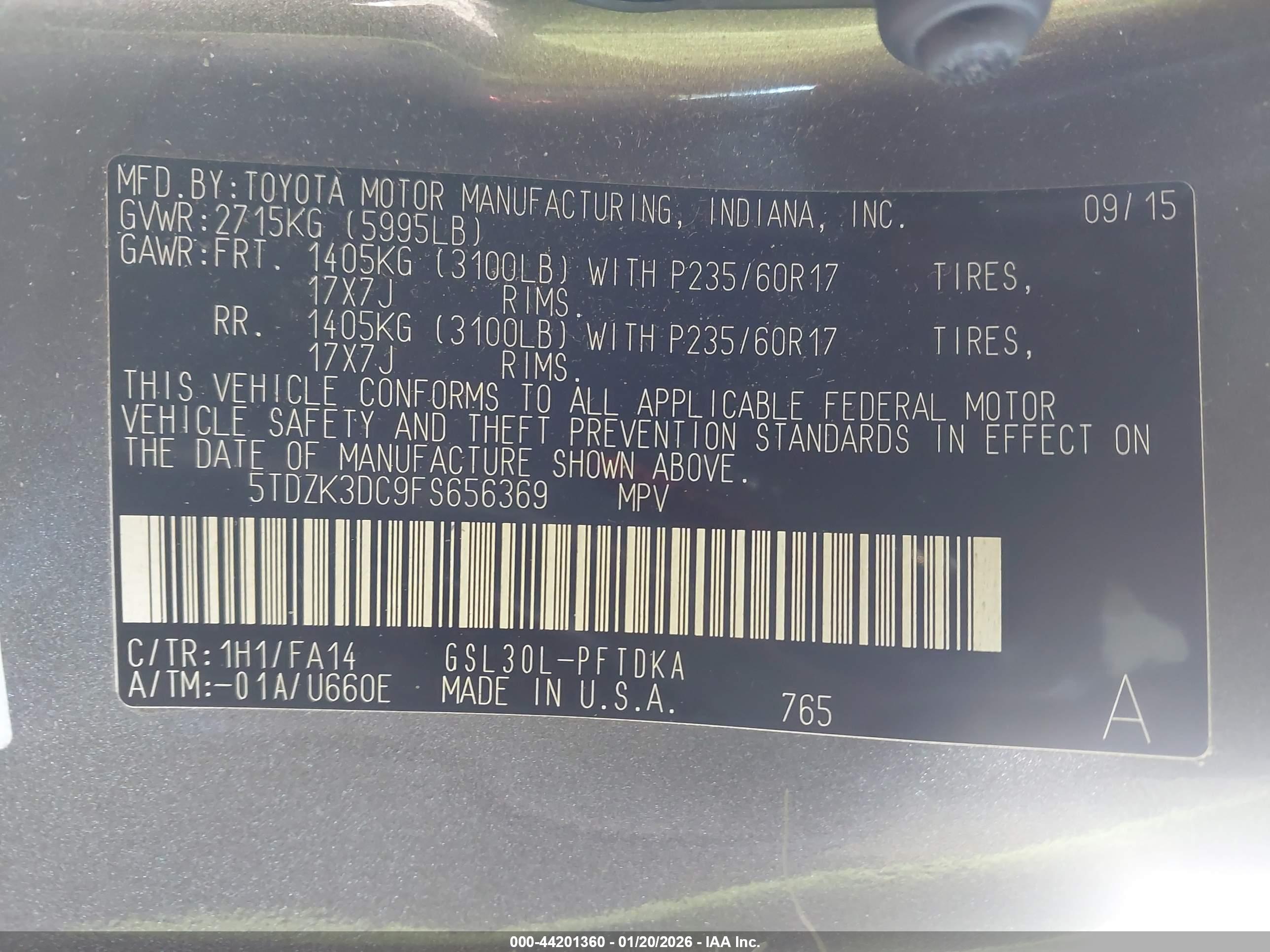 TOYOTA SIENNA image 9
