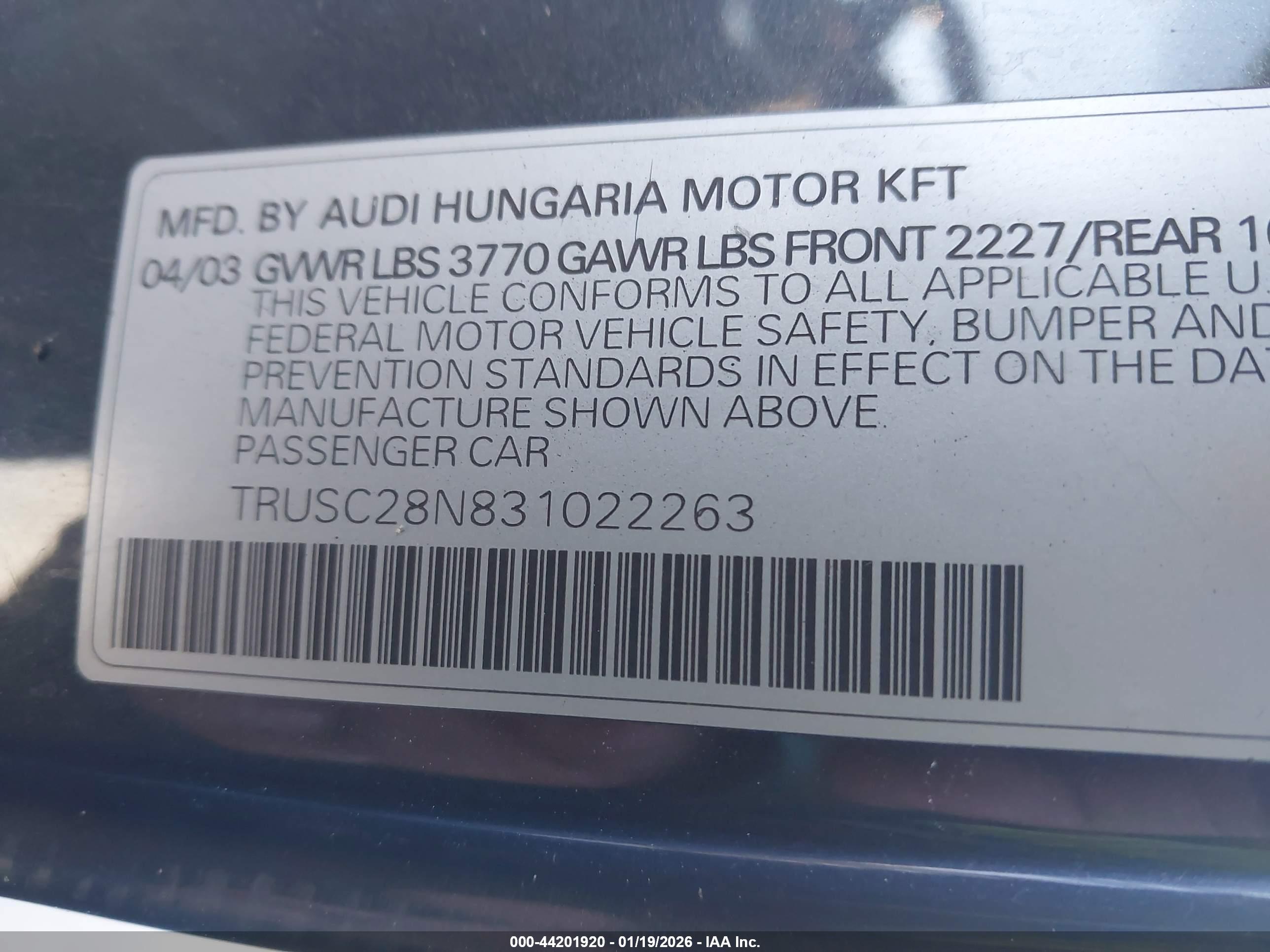 AUDI TT image 9