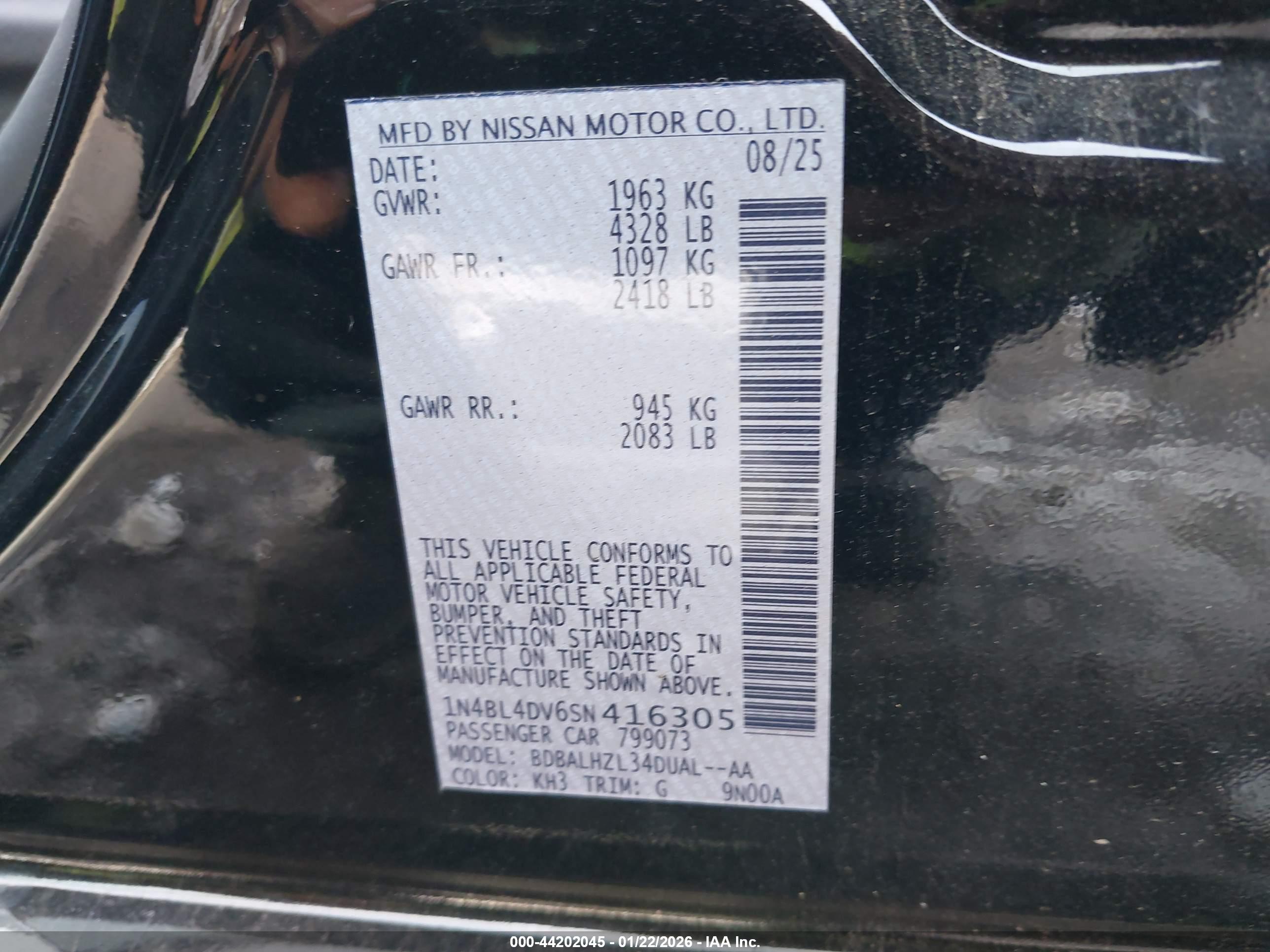 NISSAN ALTIMA image 9
