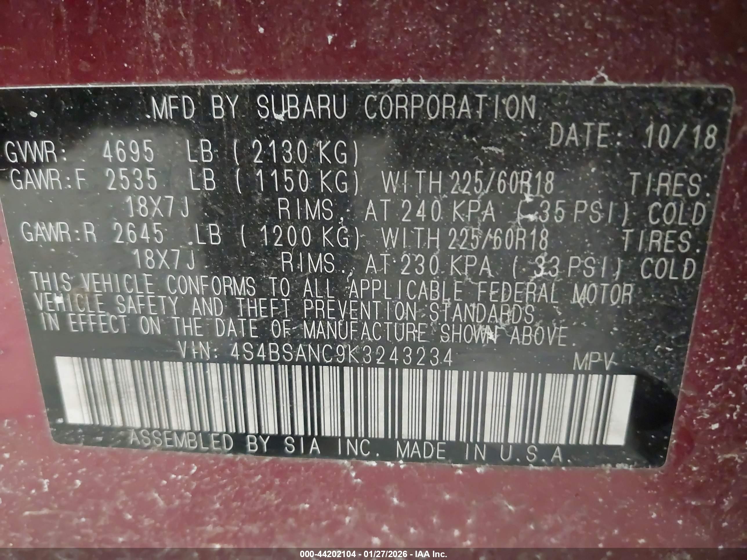 SUBARU OUTBACK image 9