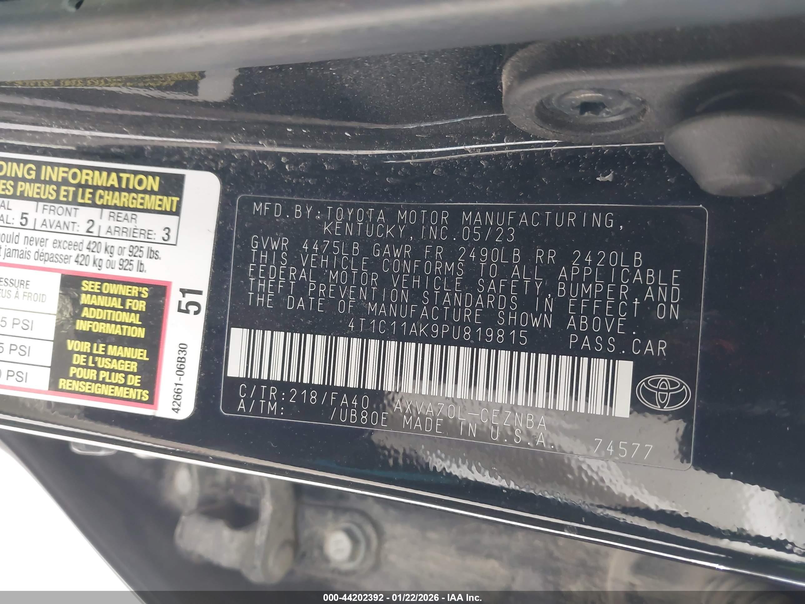TOYOTA CAMRY image 9