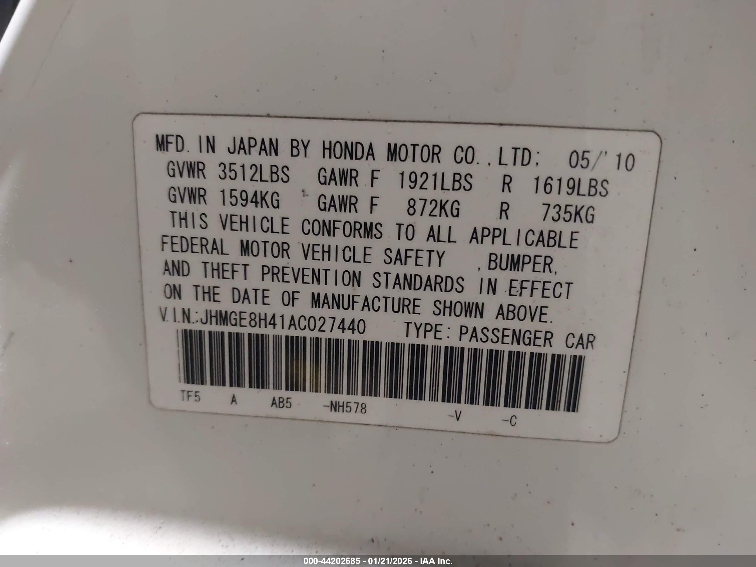 HONDA FIT image 9