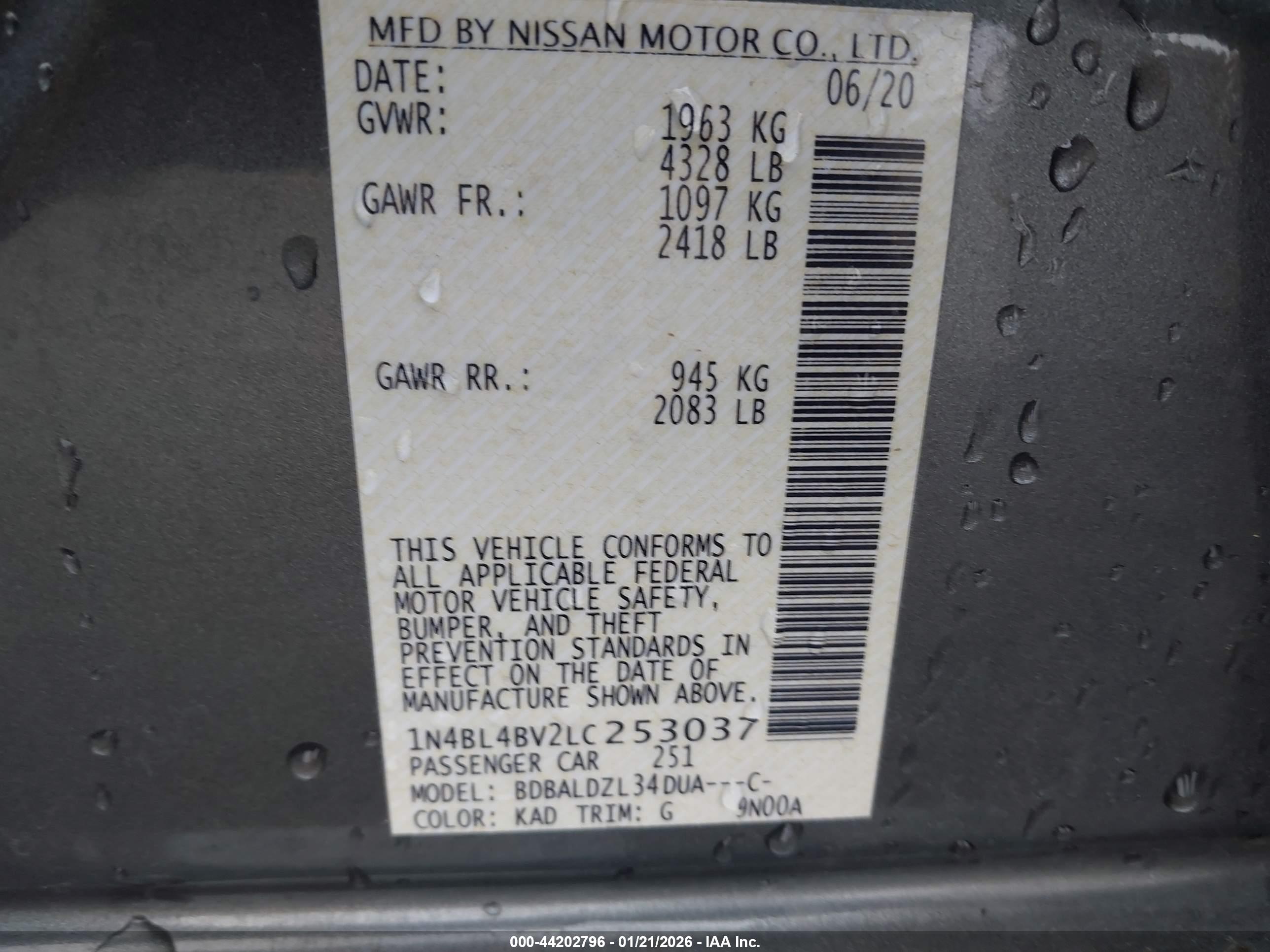 NISSAN ALTIMA image 9