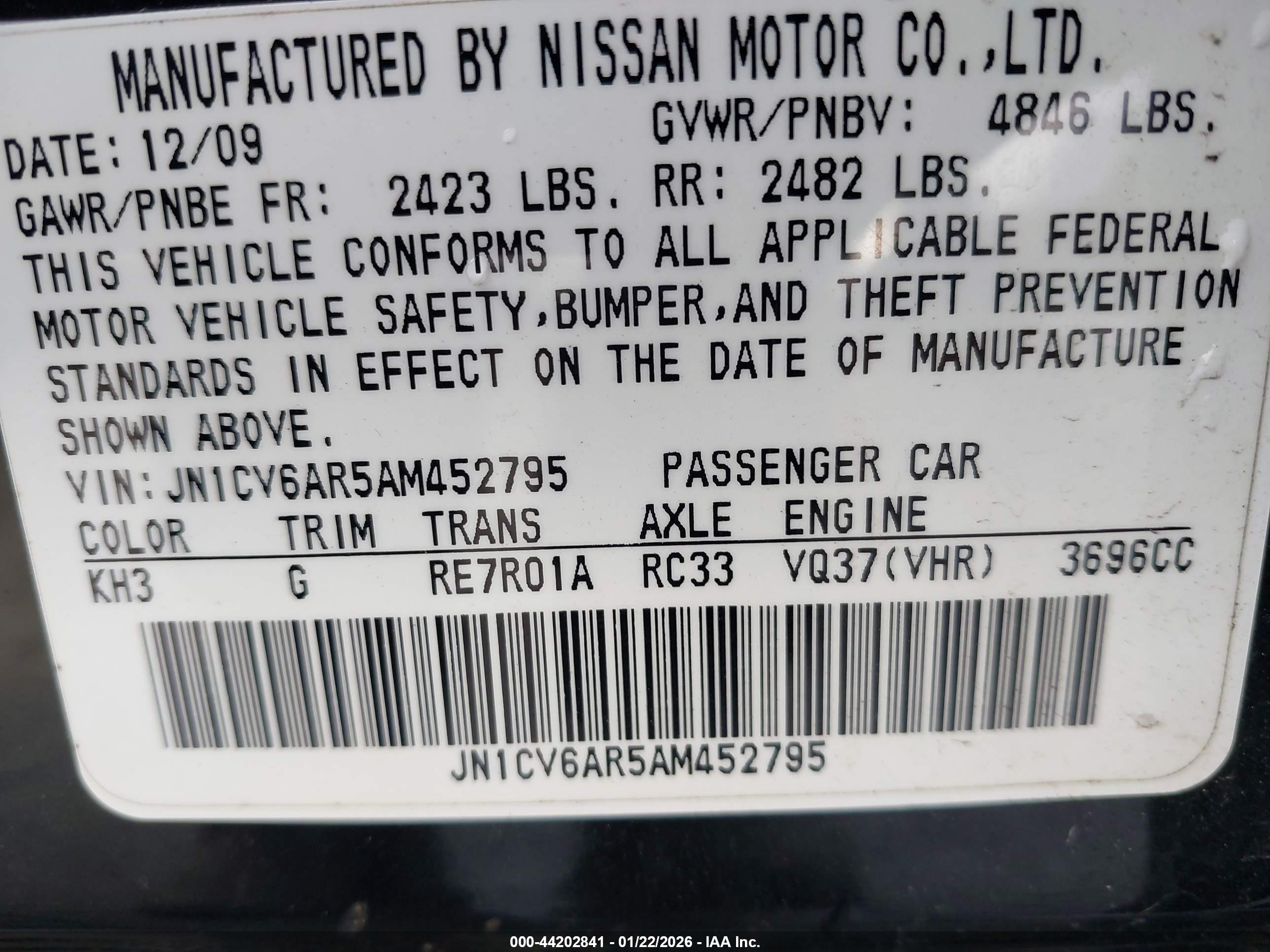 INFINITI G37X image 9
