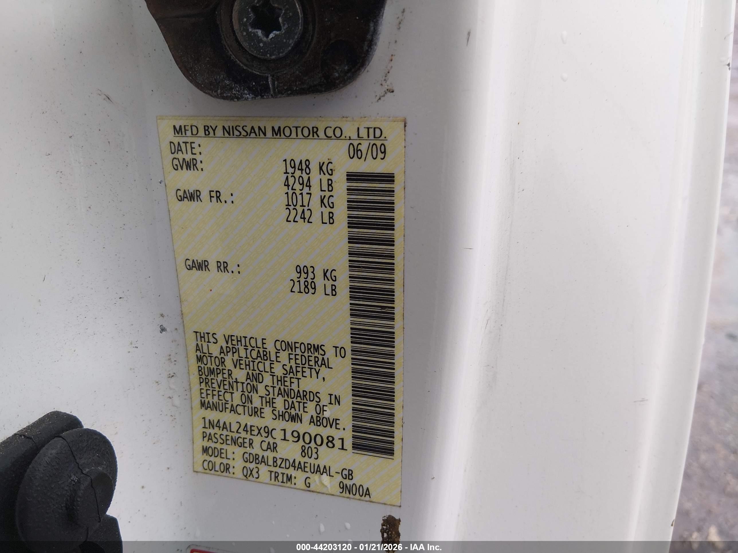 NISSAN ALTIMA image 9