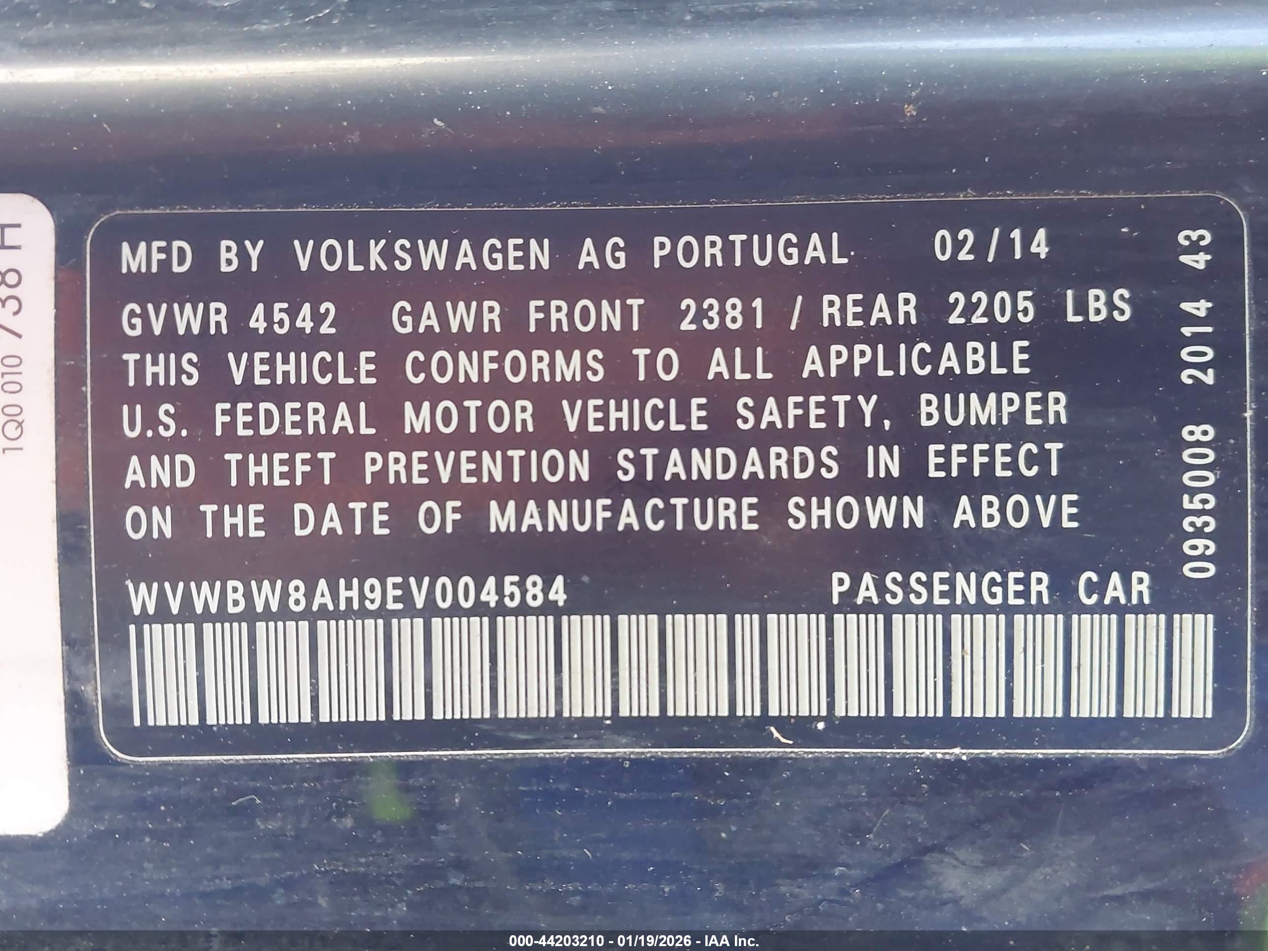 VOLKSWAGEN EOS image 9