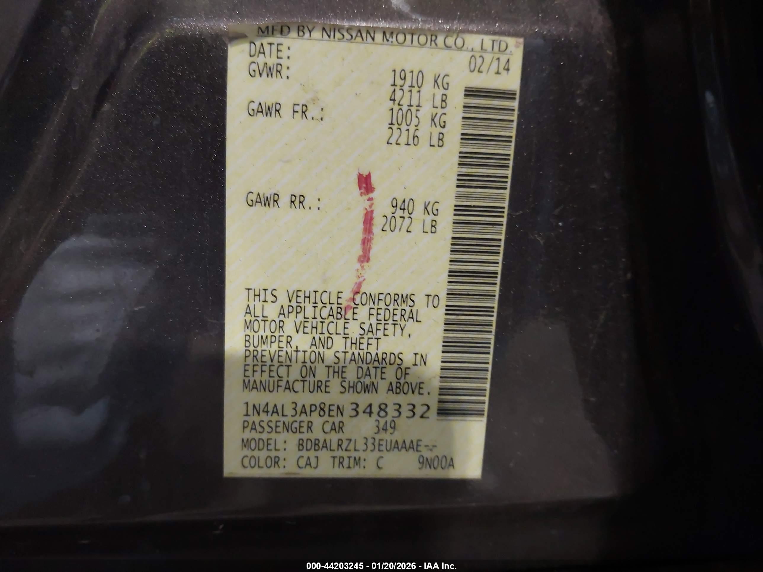 NISSAN ALTIMA image 9