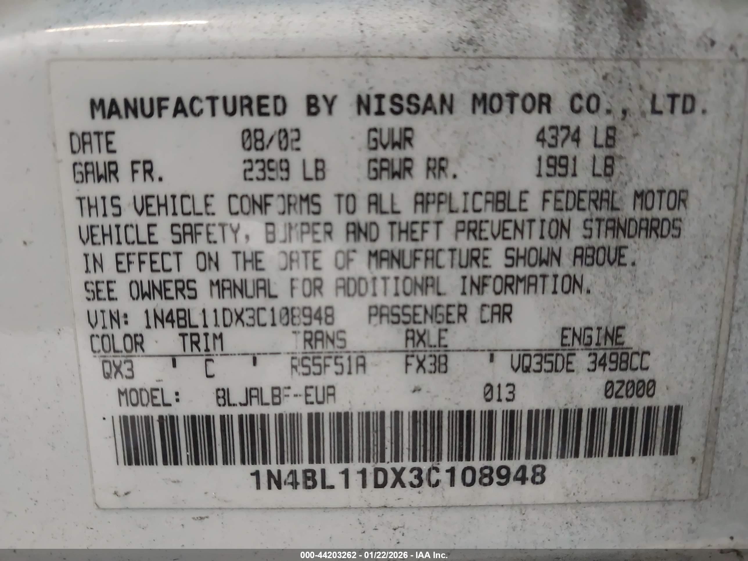 NISSAN ALTIMA image 9