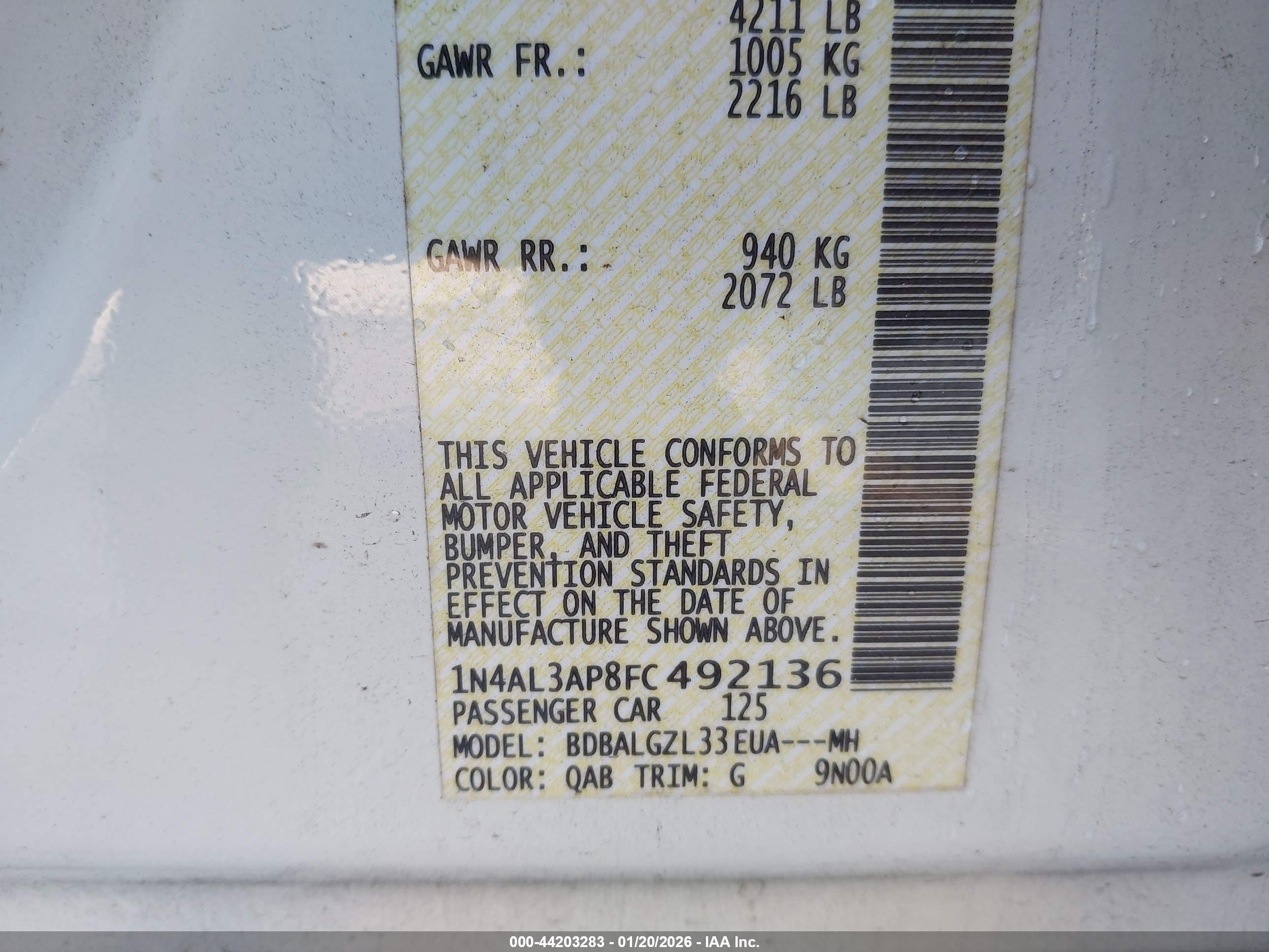 NISSAN ALTIMA image 9
