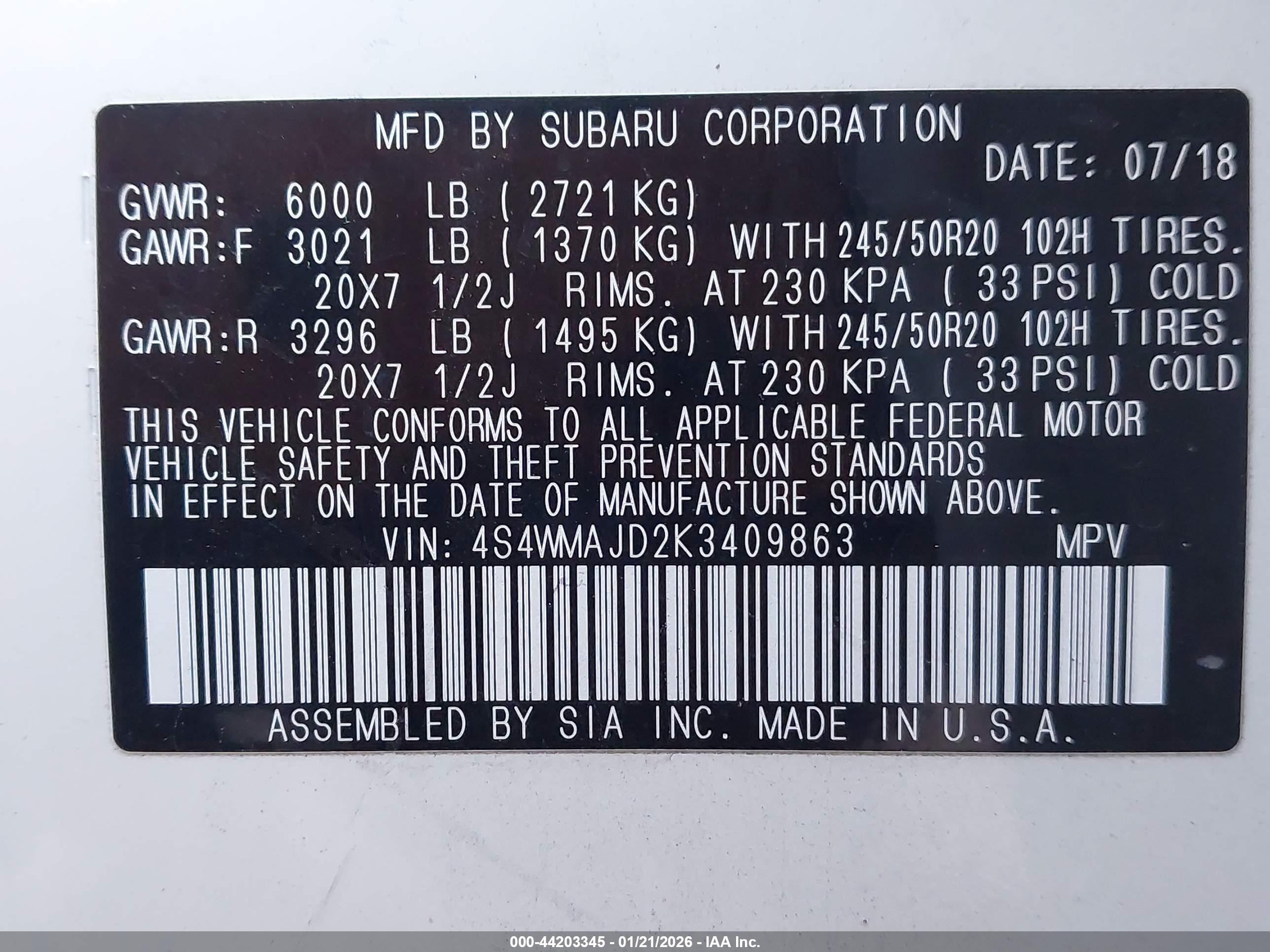SUBARU ASCENT image 9