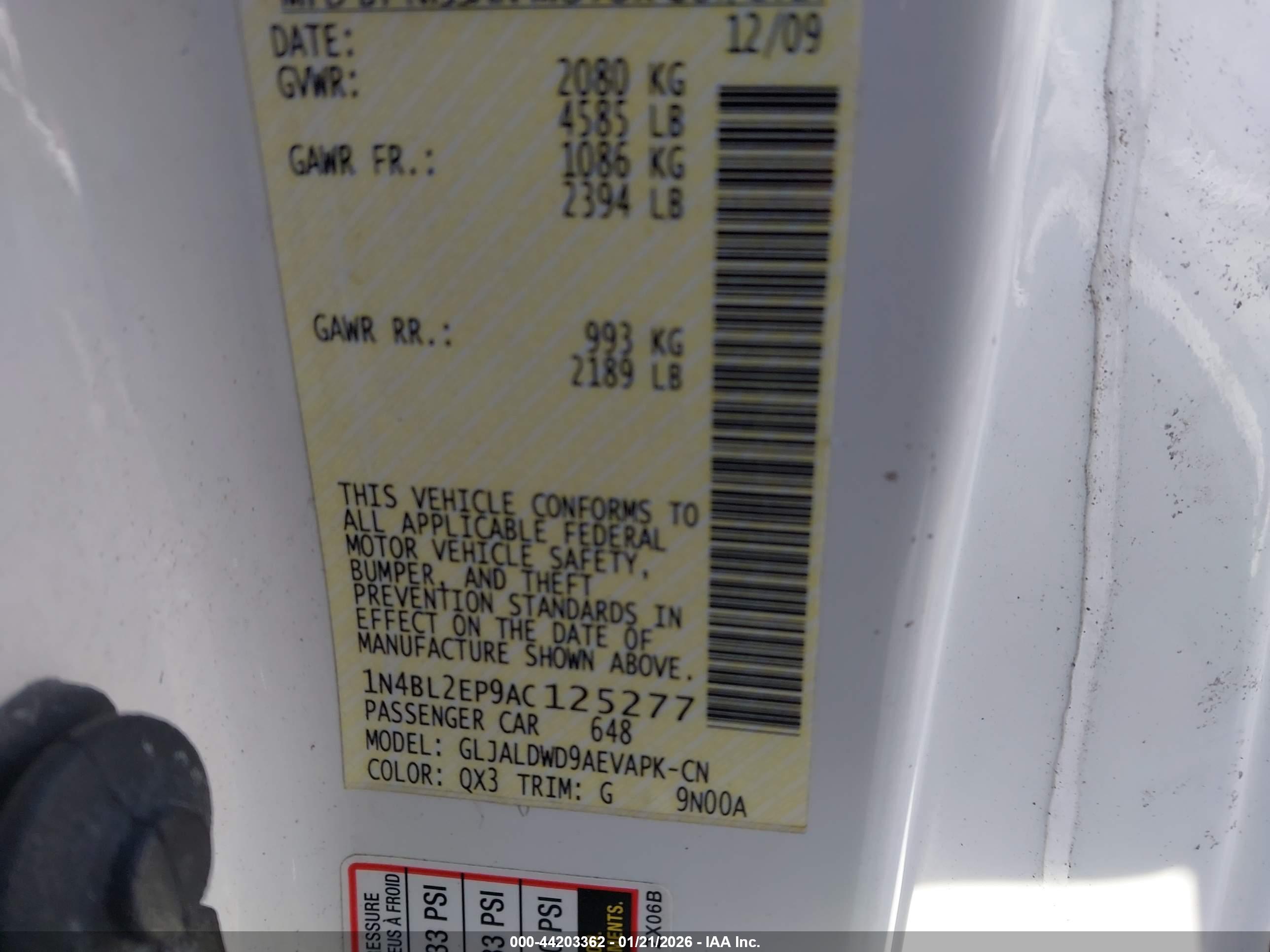 NISSAN ALTIMA image 9