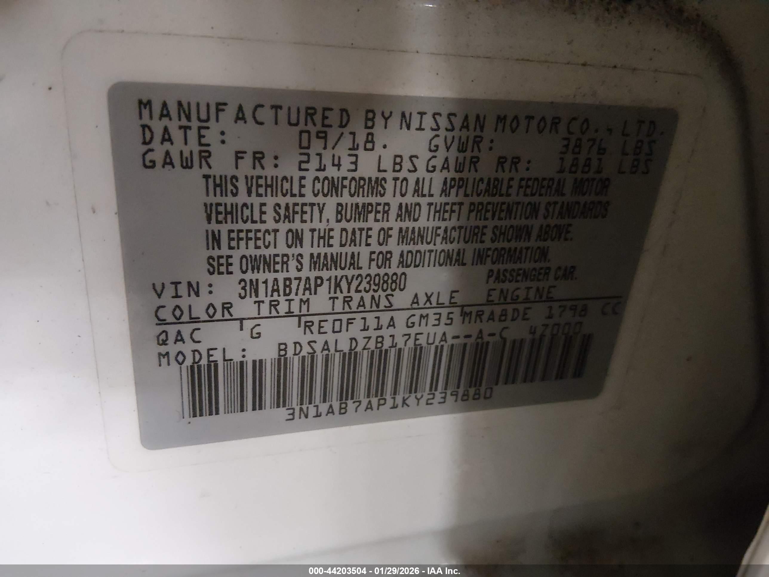 NISSAN SENTRA image 9