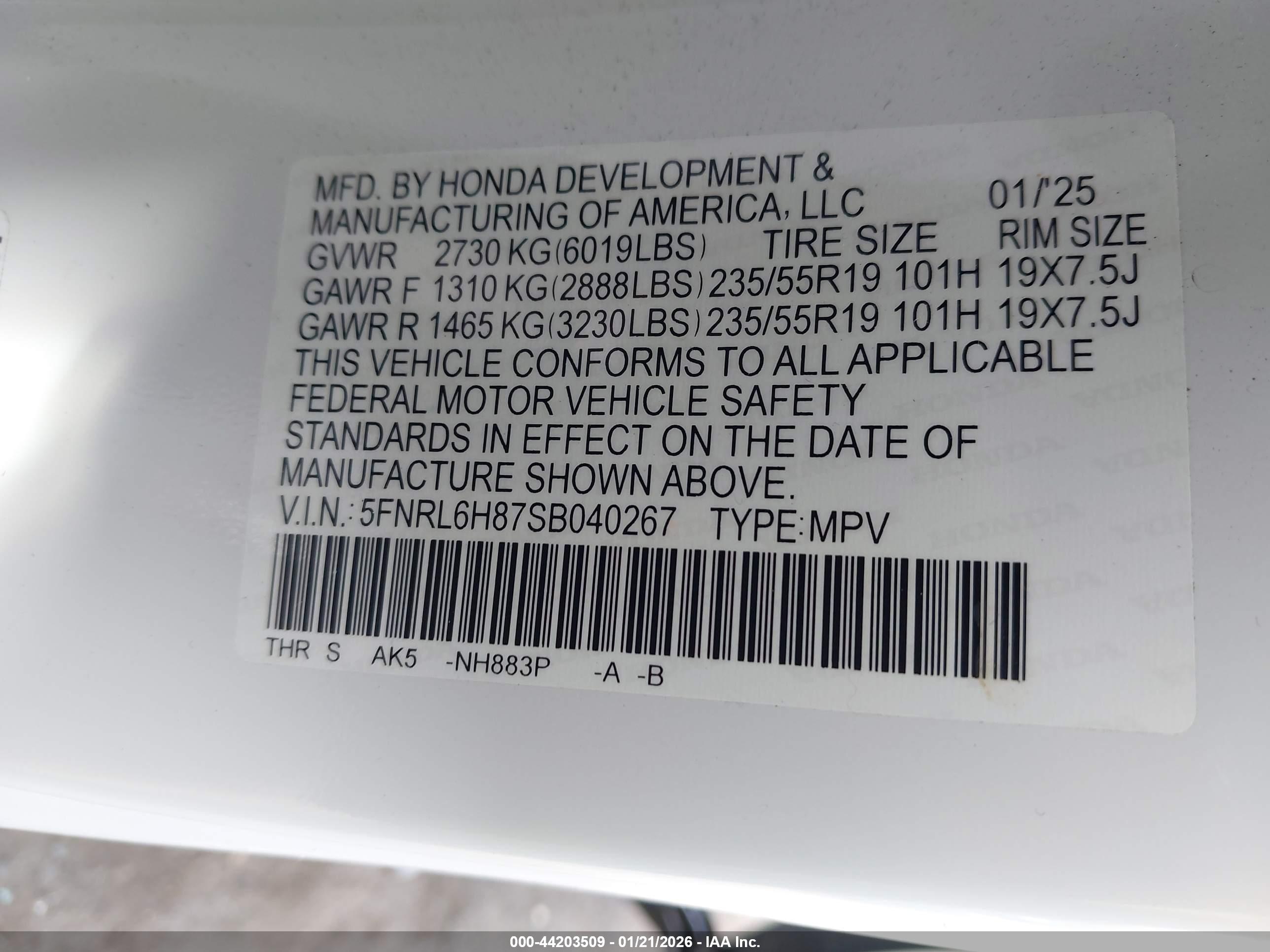 HONDA ODYSSEY image 9