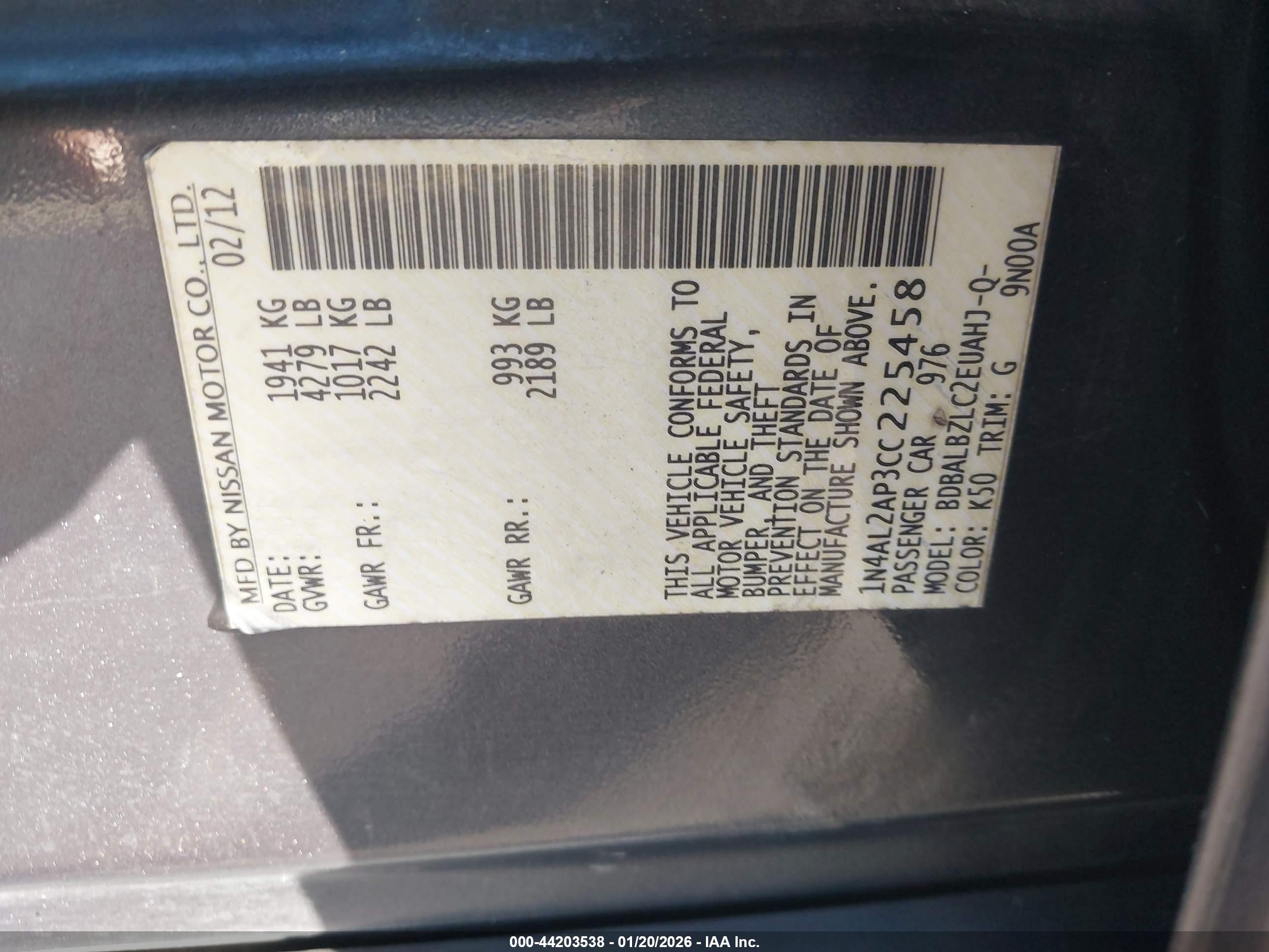 NISSAN ALTIMA image 9
