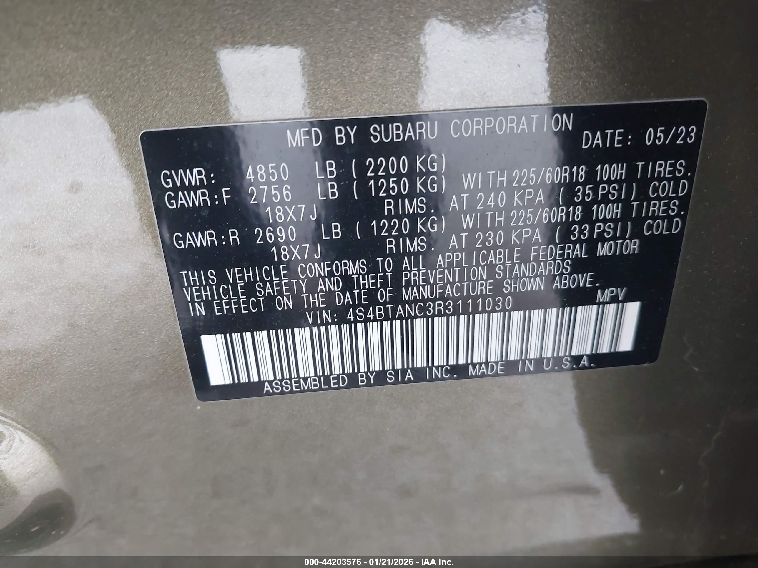 SUBARU OUTBACK image 9