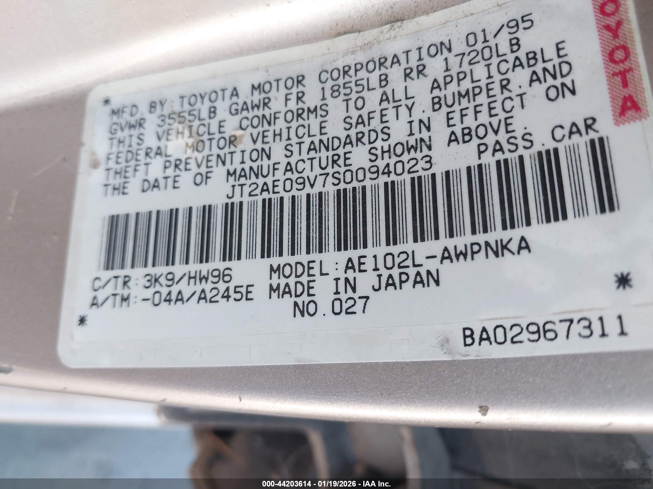 TOYOTA COROLLA image 9