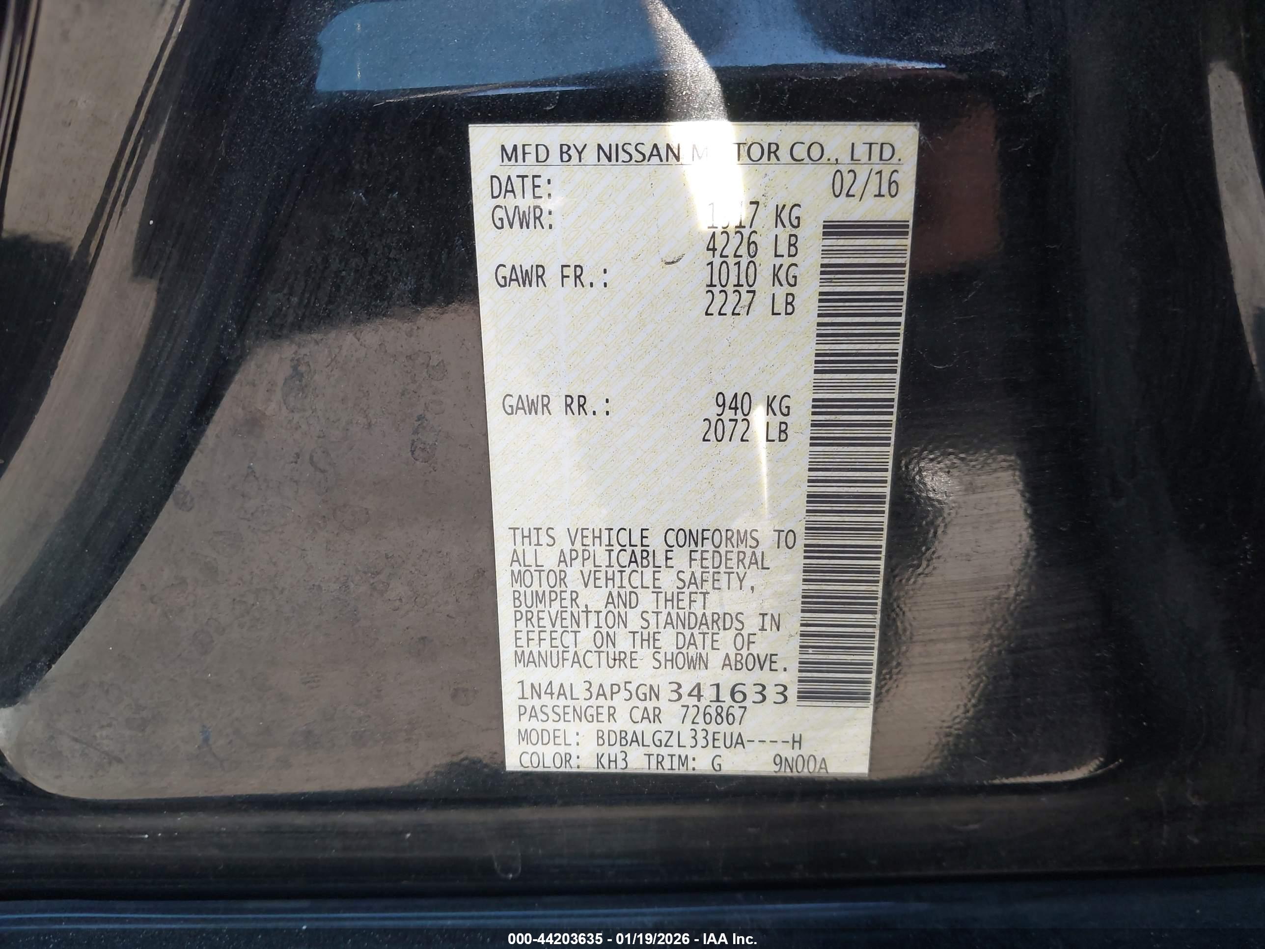 NISSAN ALTIMA image 9
