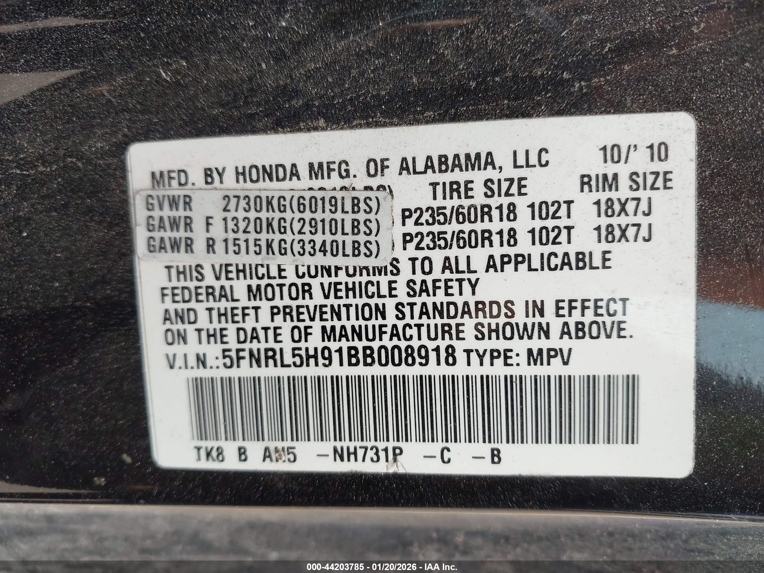 HONDA ODYSSEY image 9