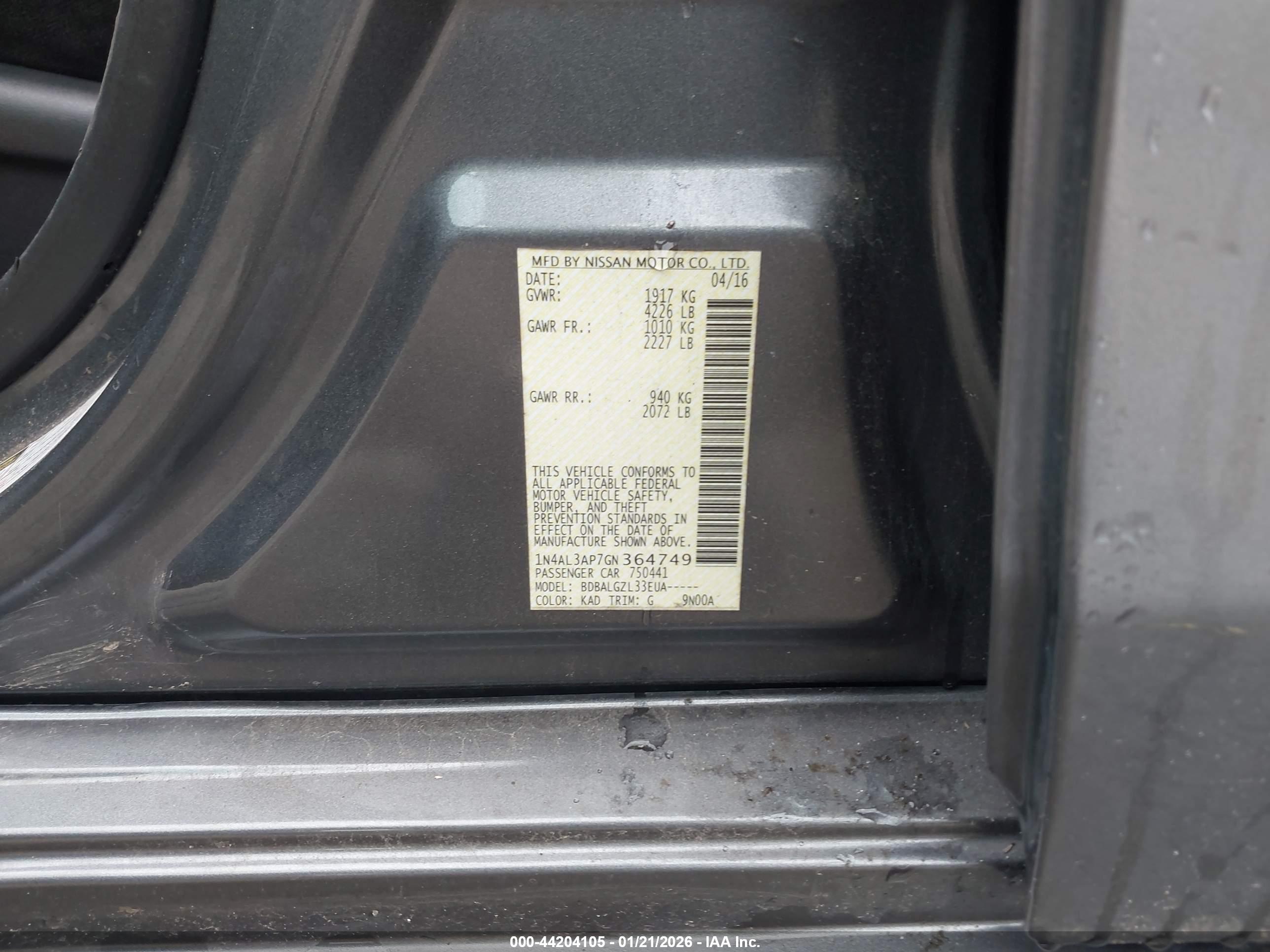 NISSAN ALTIMA image 9