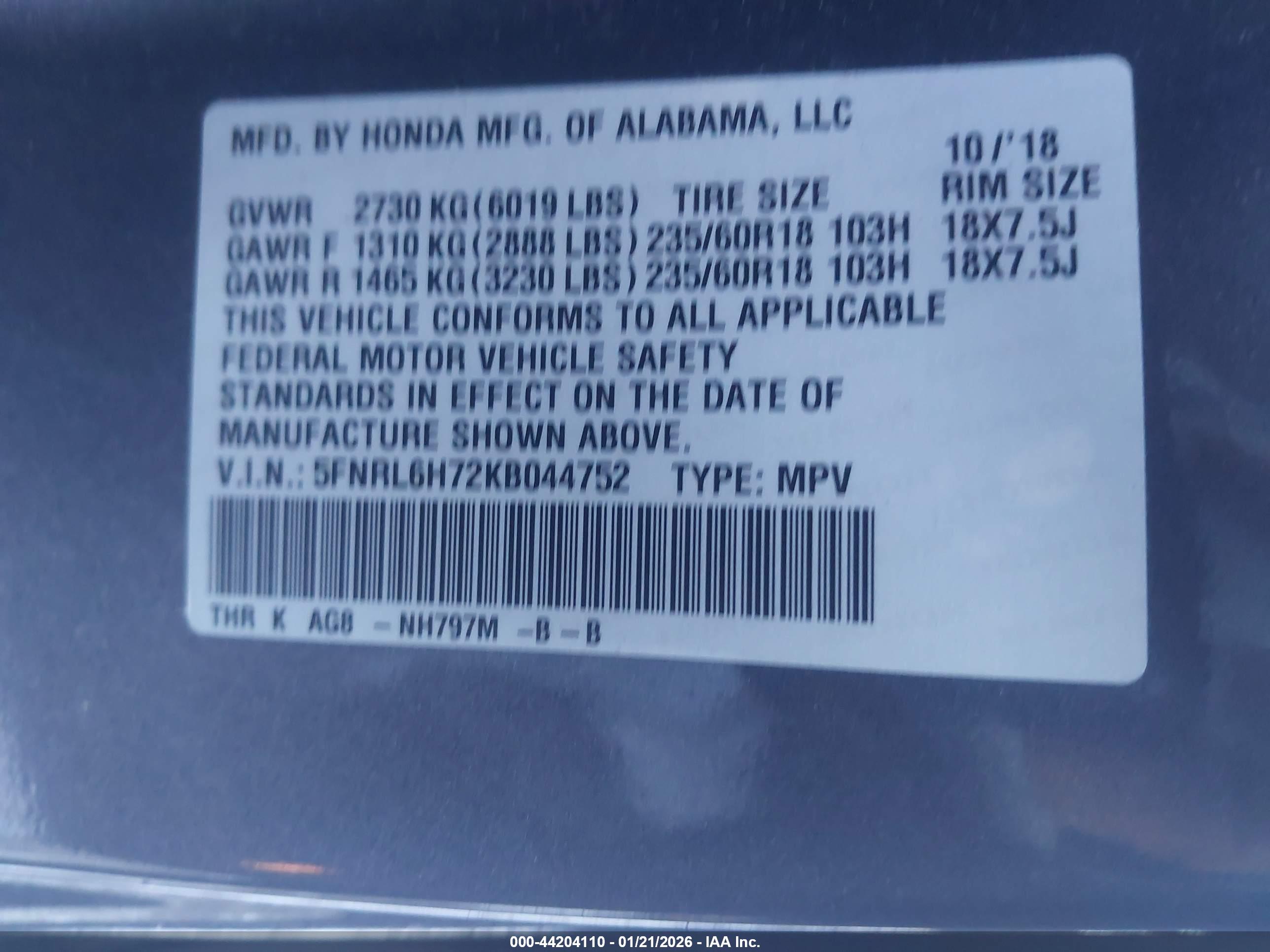 HONDA ODYSSEY image 9