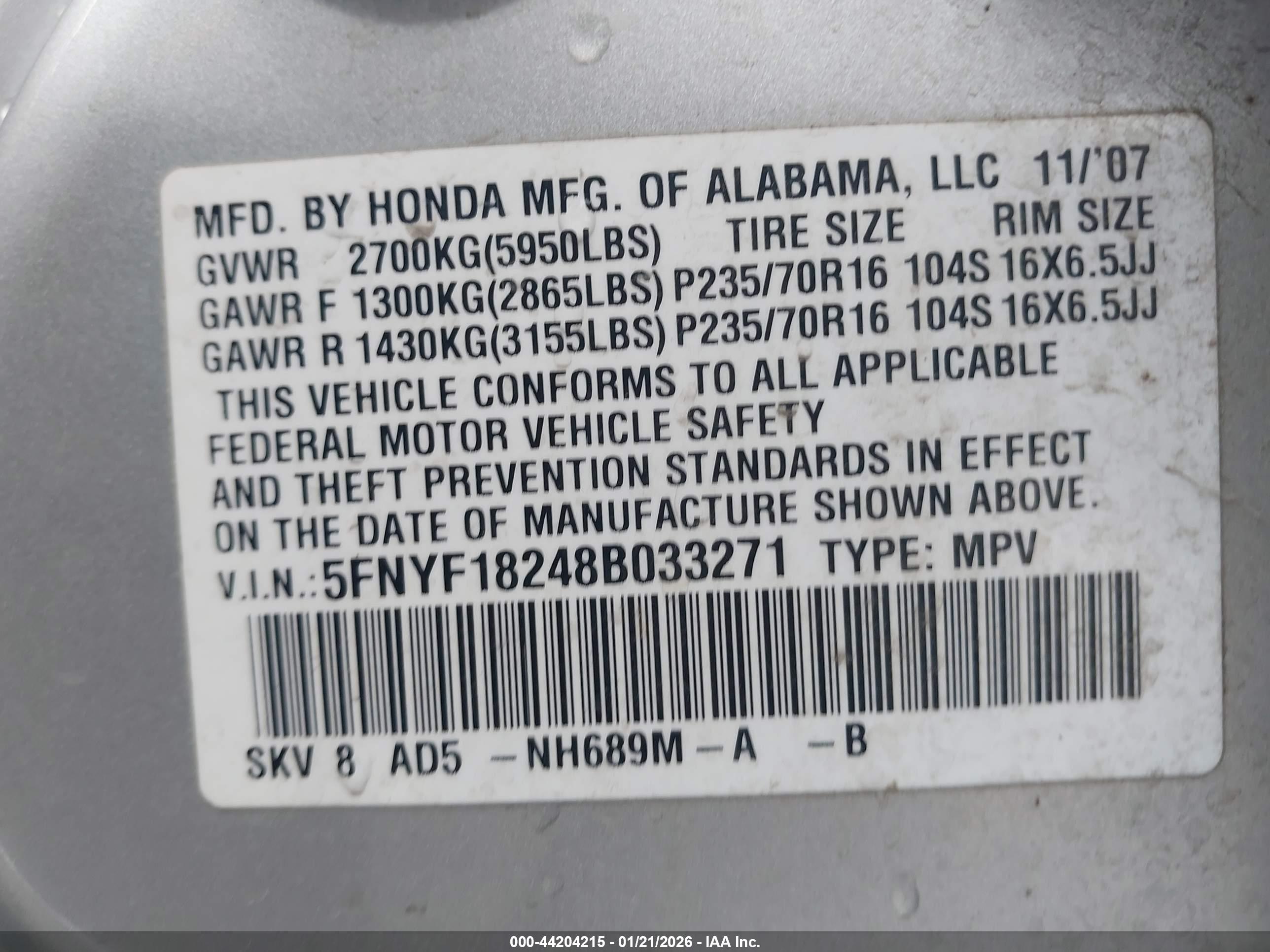 HONDA PILOT image 9