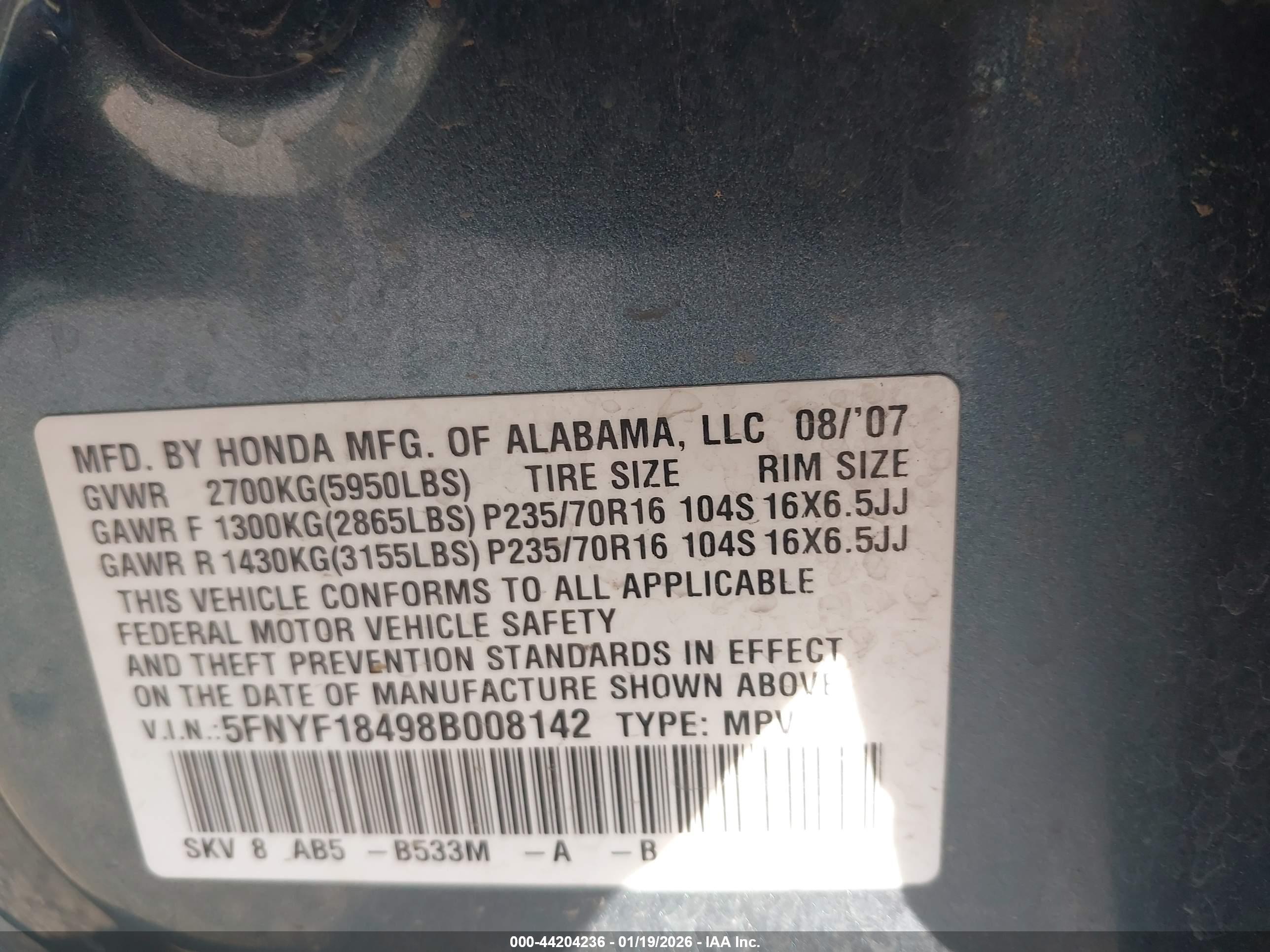 HONDA PILOT image 9