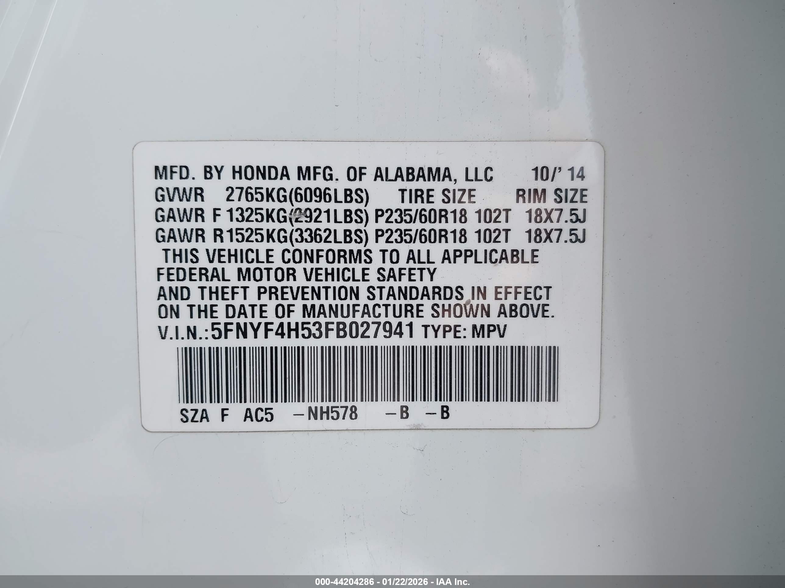HONDA PILOT image 9