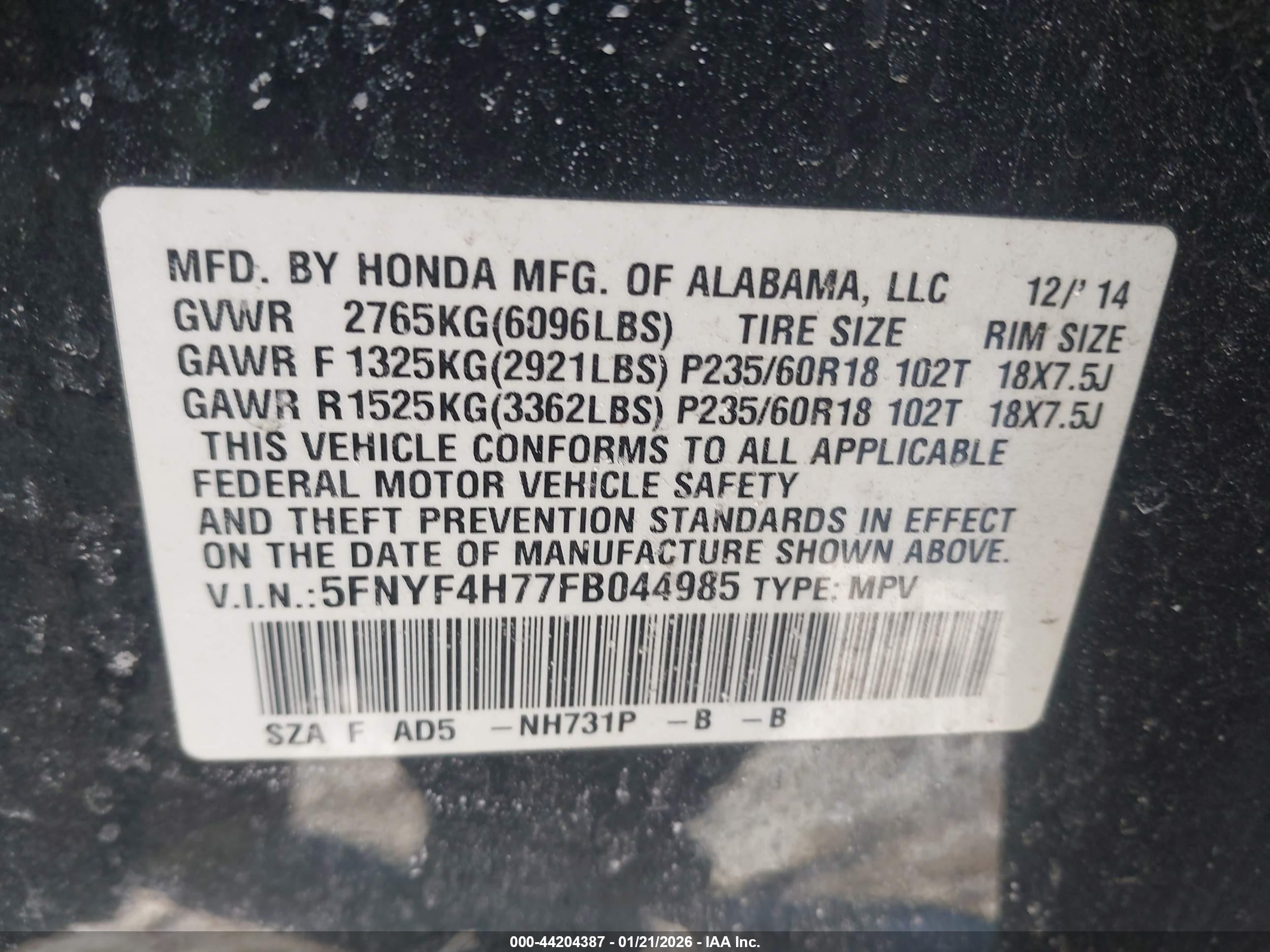 HONDA PILOT image 9