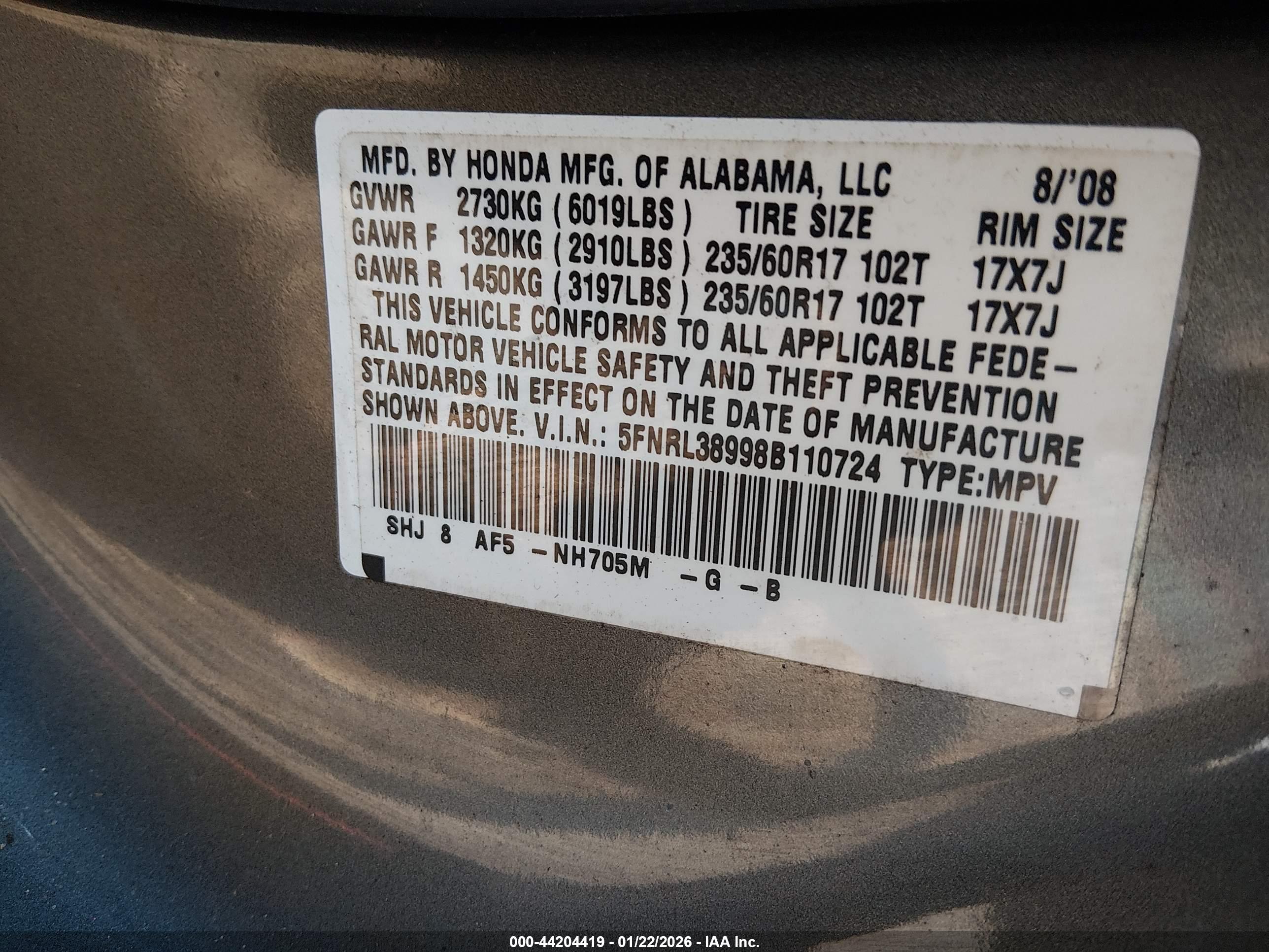HONDA ODYSSEY image 9