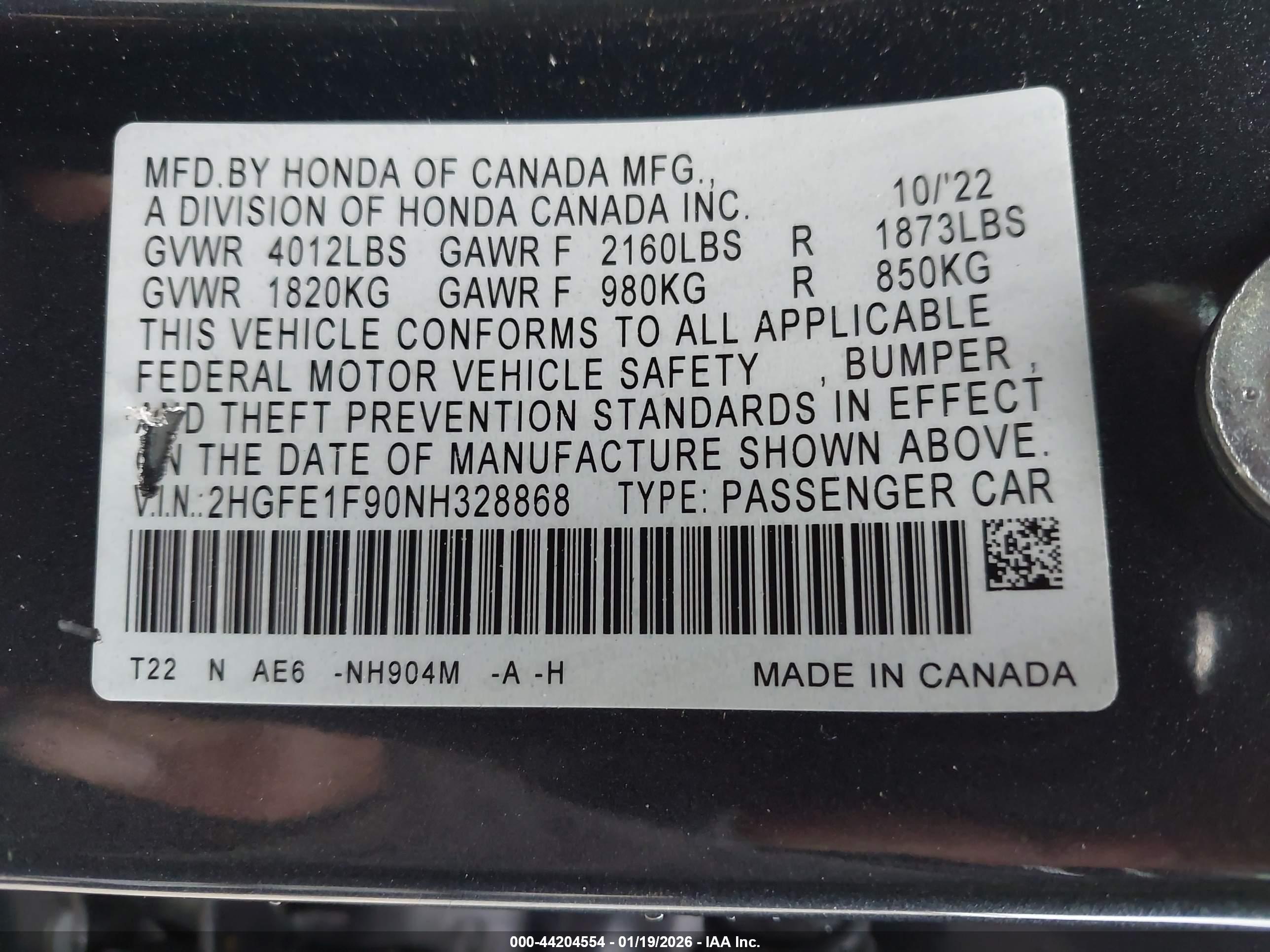 HONDA CIVIC image 9