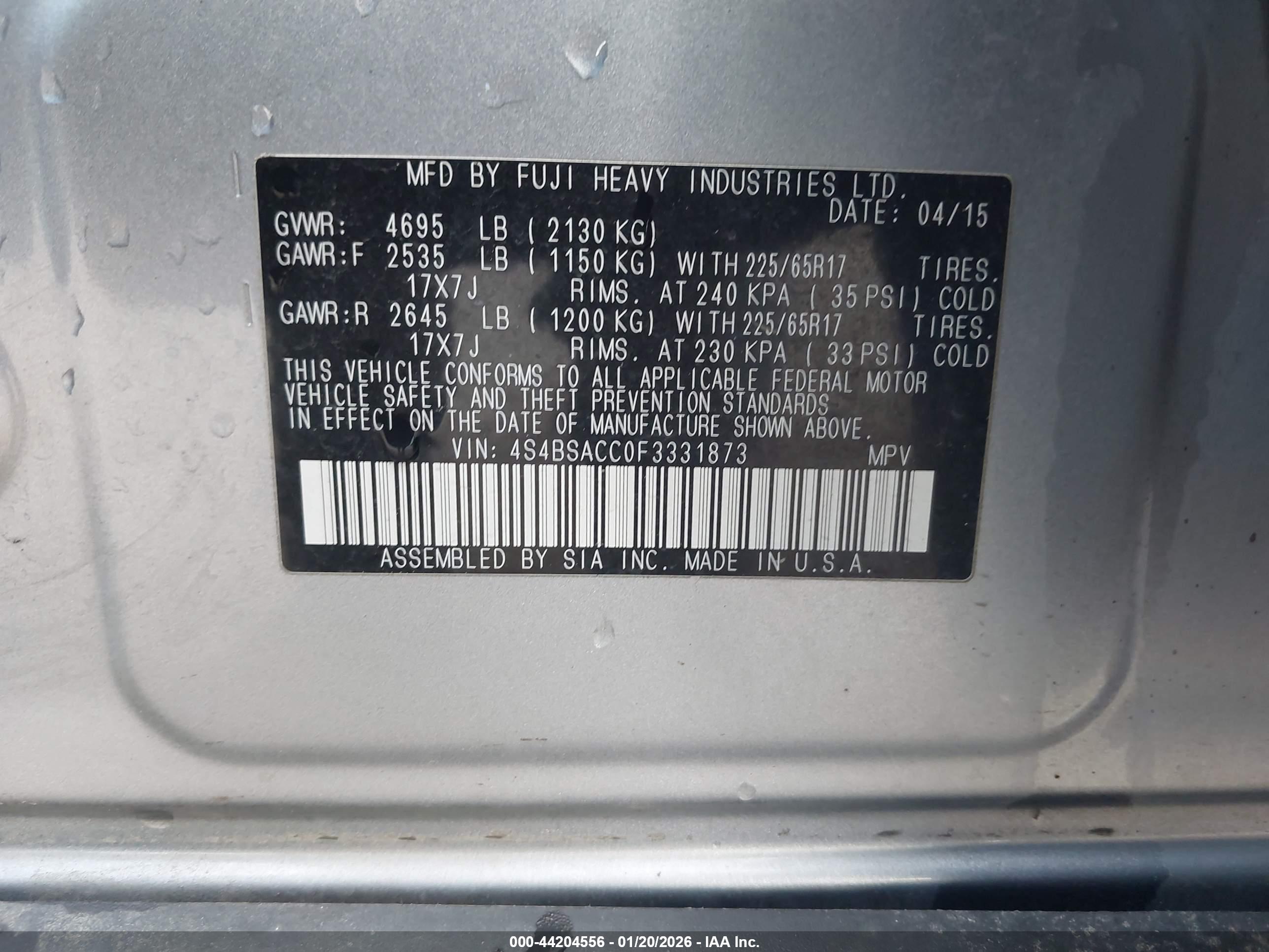 SUBARU OUTBACK image 9