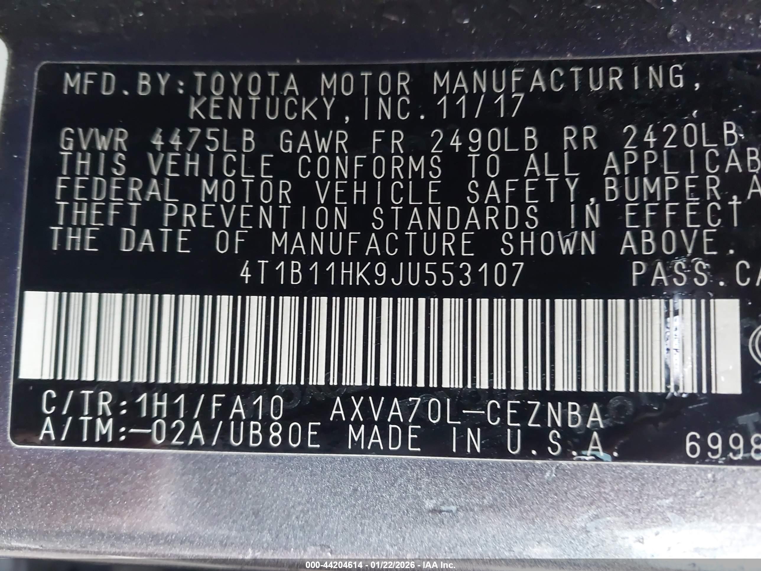 TOYOTA CAMRY image 9