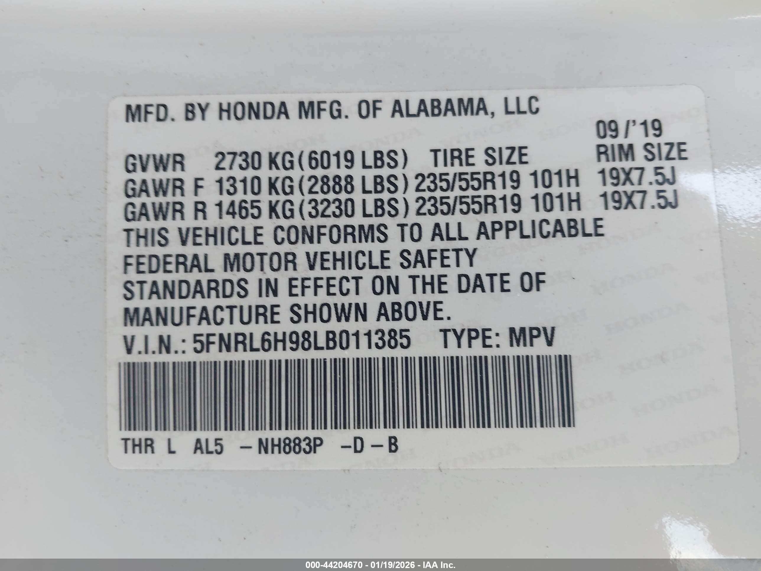 HONDA ODYSSEY image 9