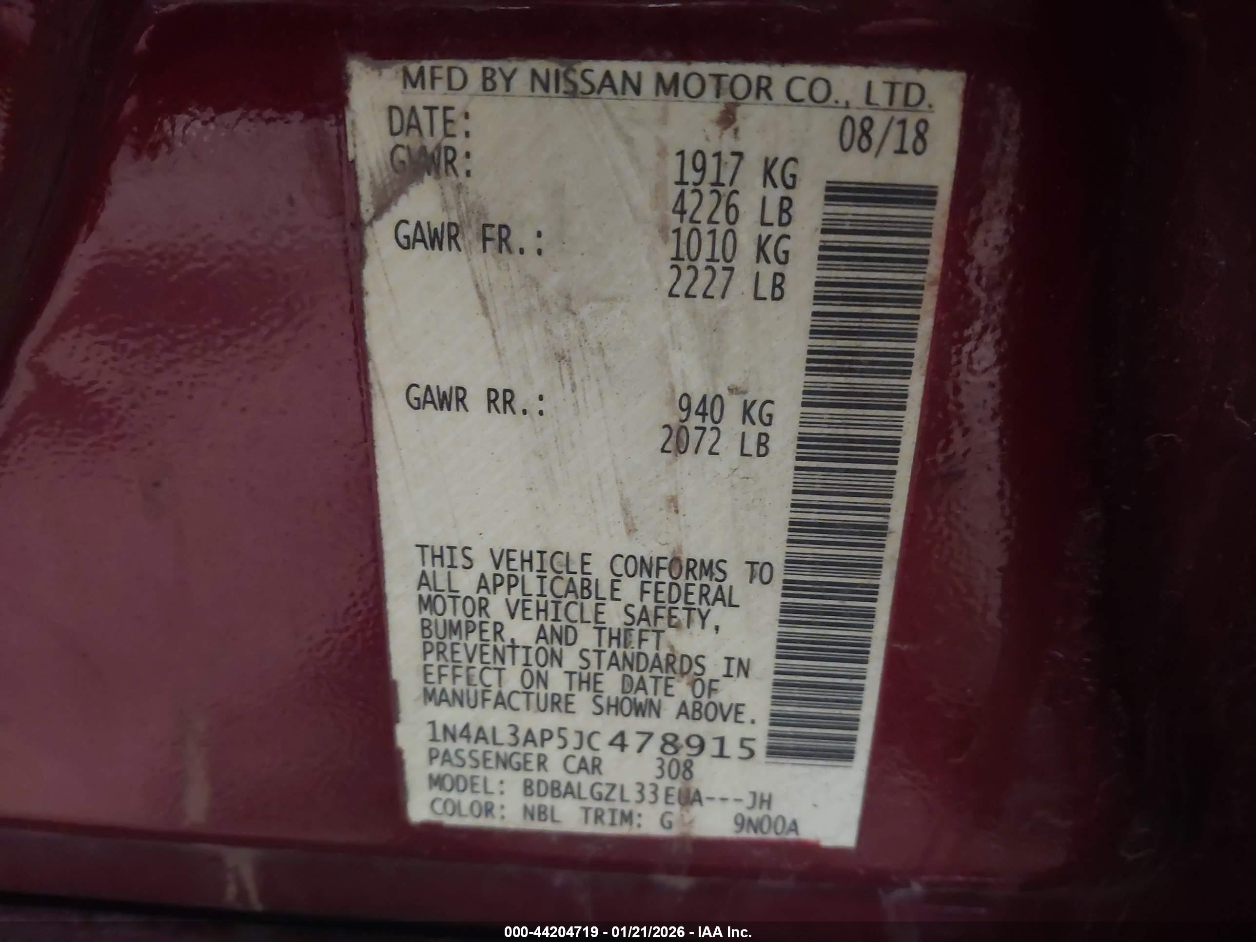 NISSAN ALTIMA image 9