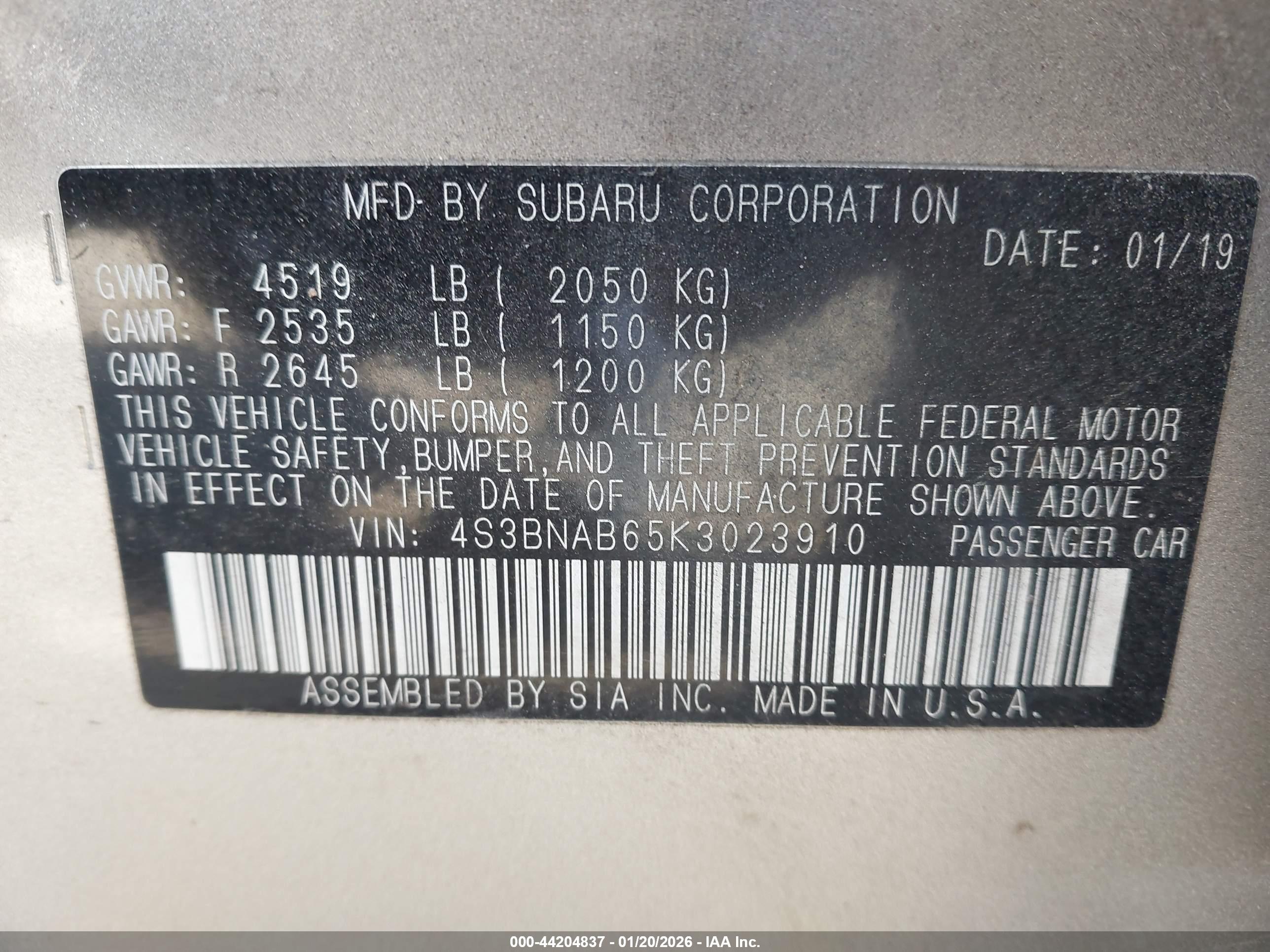 SUBARU LEGACY image 9