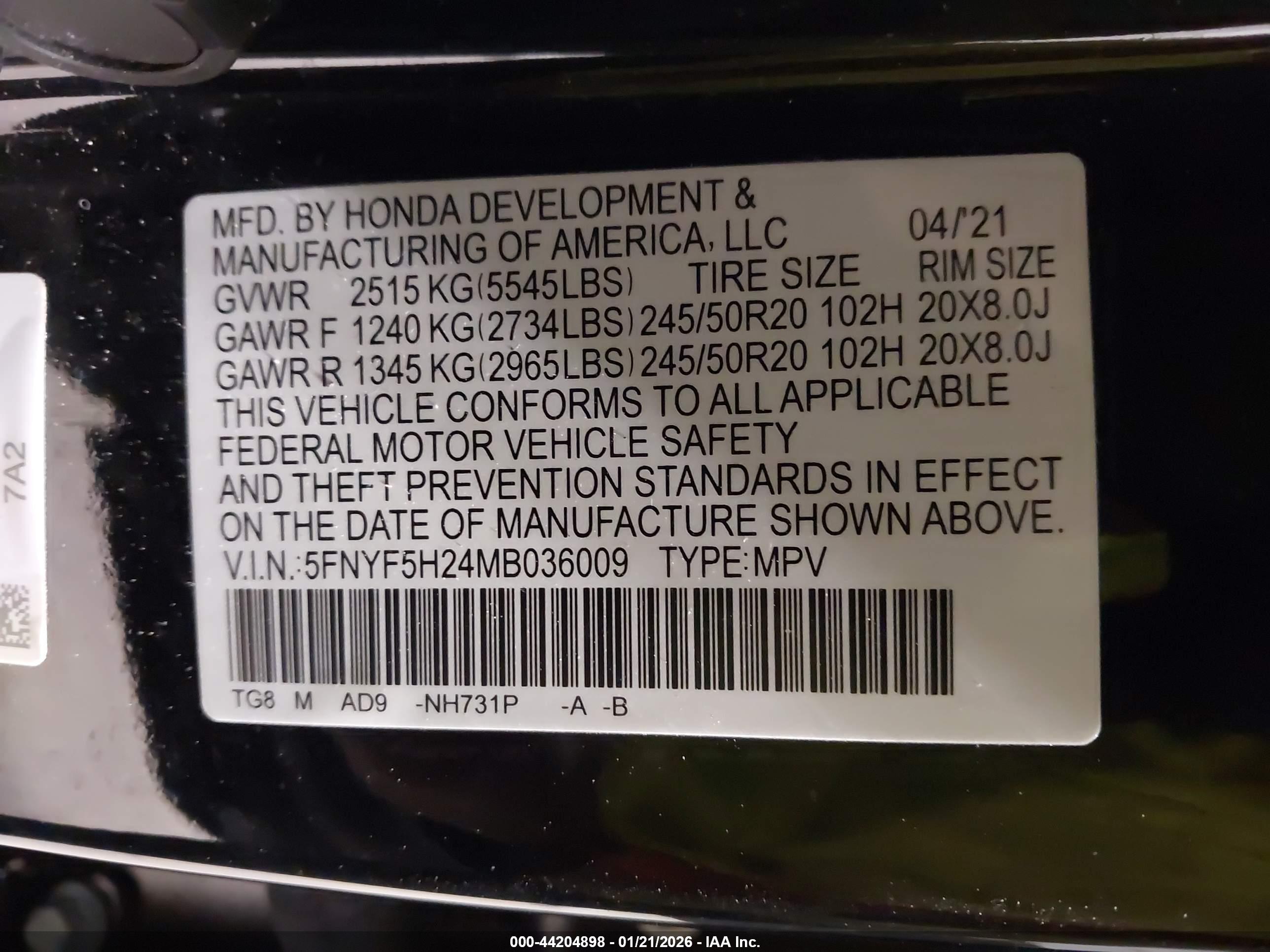 HONDA PILOT image 9