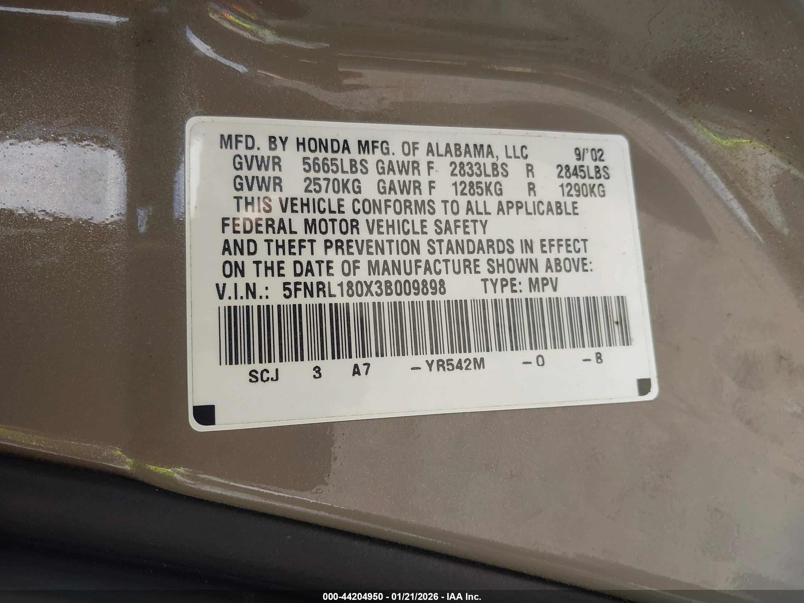 HONDA ODYSSEY image 9