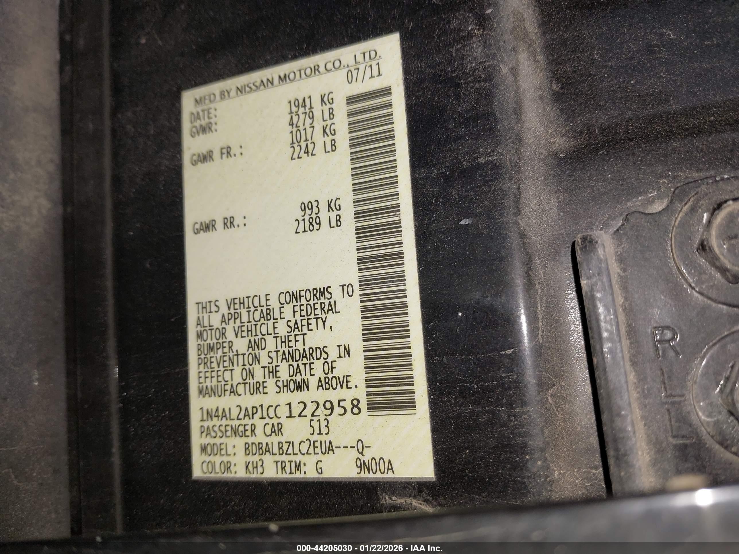 NISSAN ALTIMA image 9