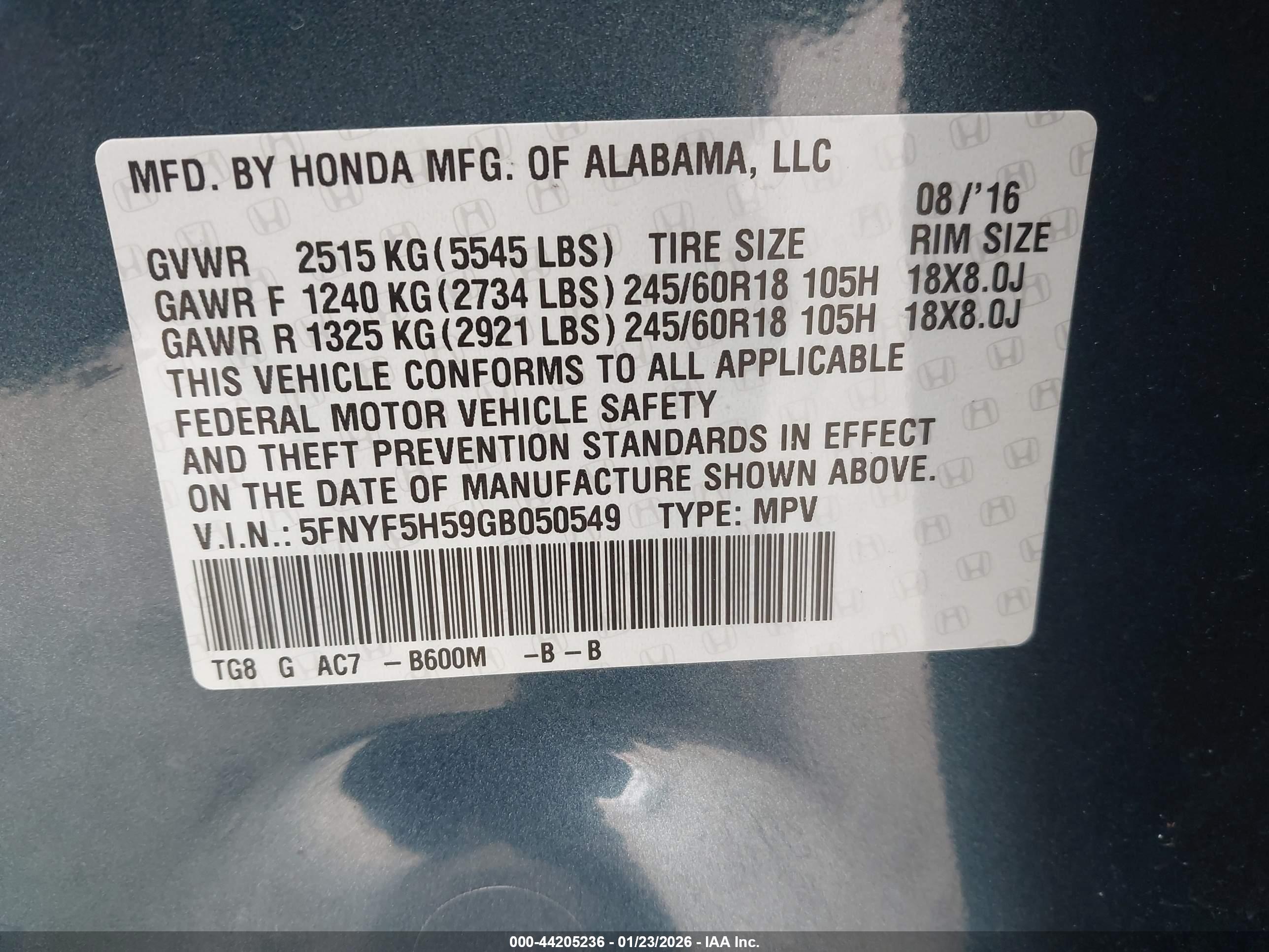 HONDA PILOT image 9