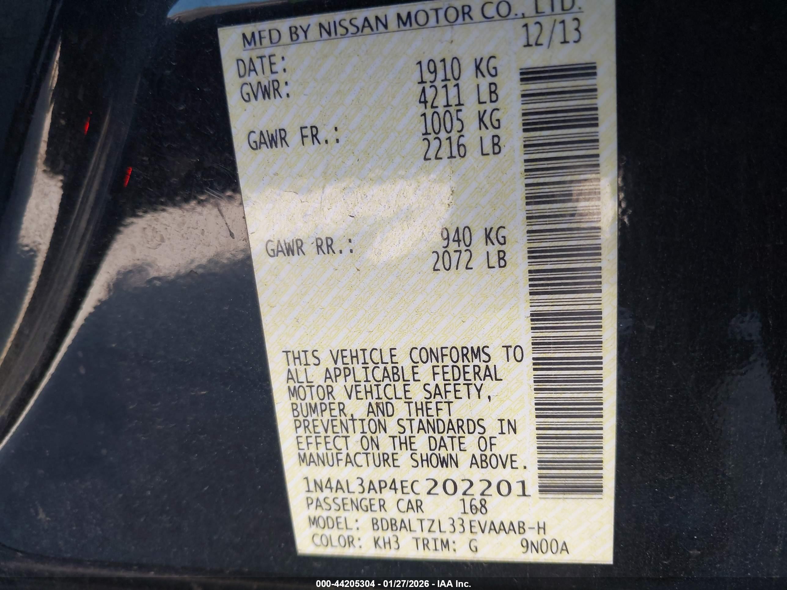 NISSAN ALTIMA image 9