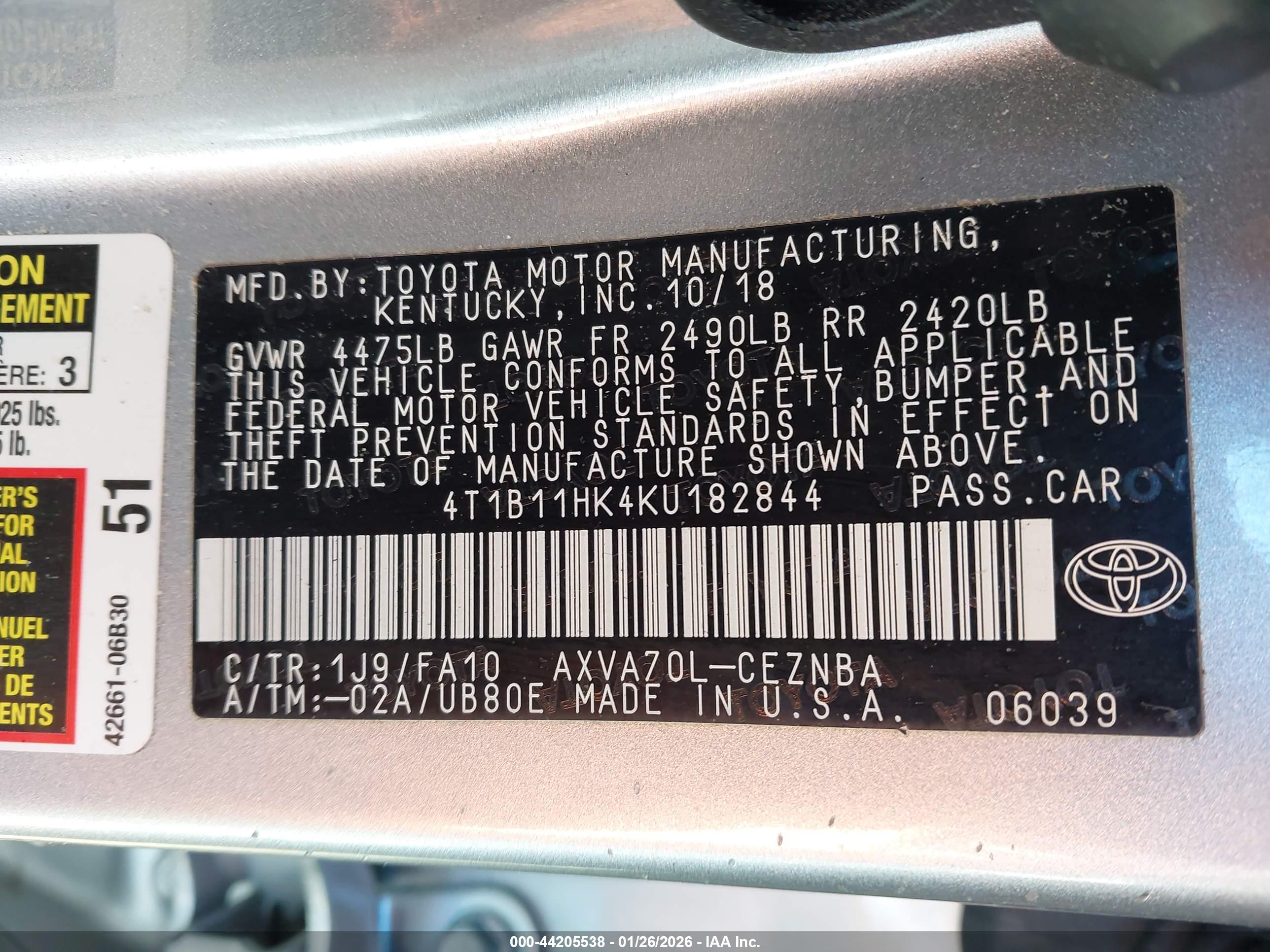 TOYOTA CAMRY image 9